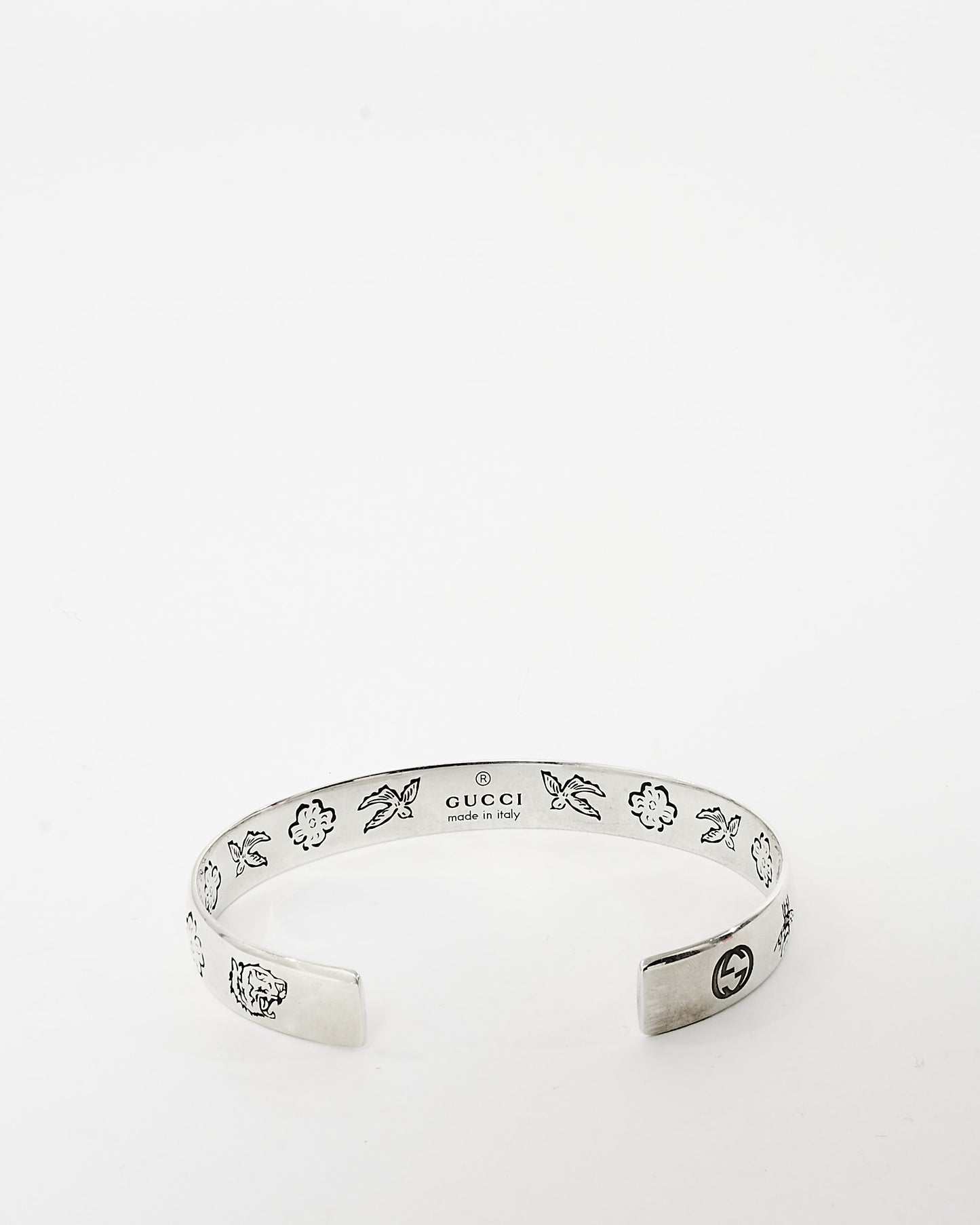 Gucci Silver "Blind For Love" Bangle Bracelet