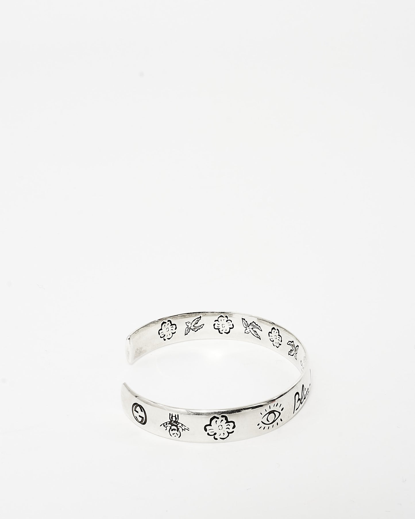 Gucci Silver "Blind For Love" Bangle Bracelet