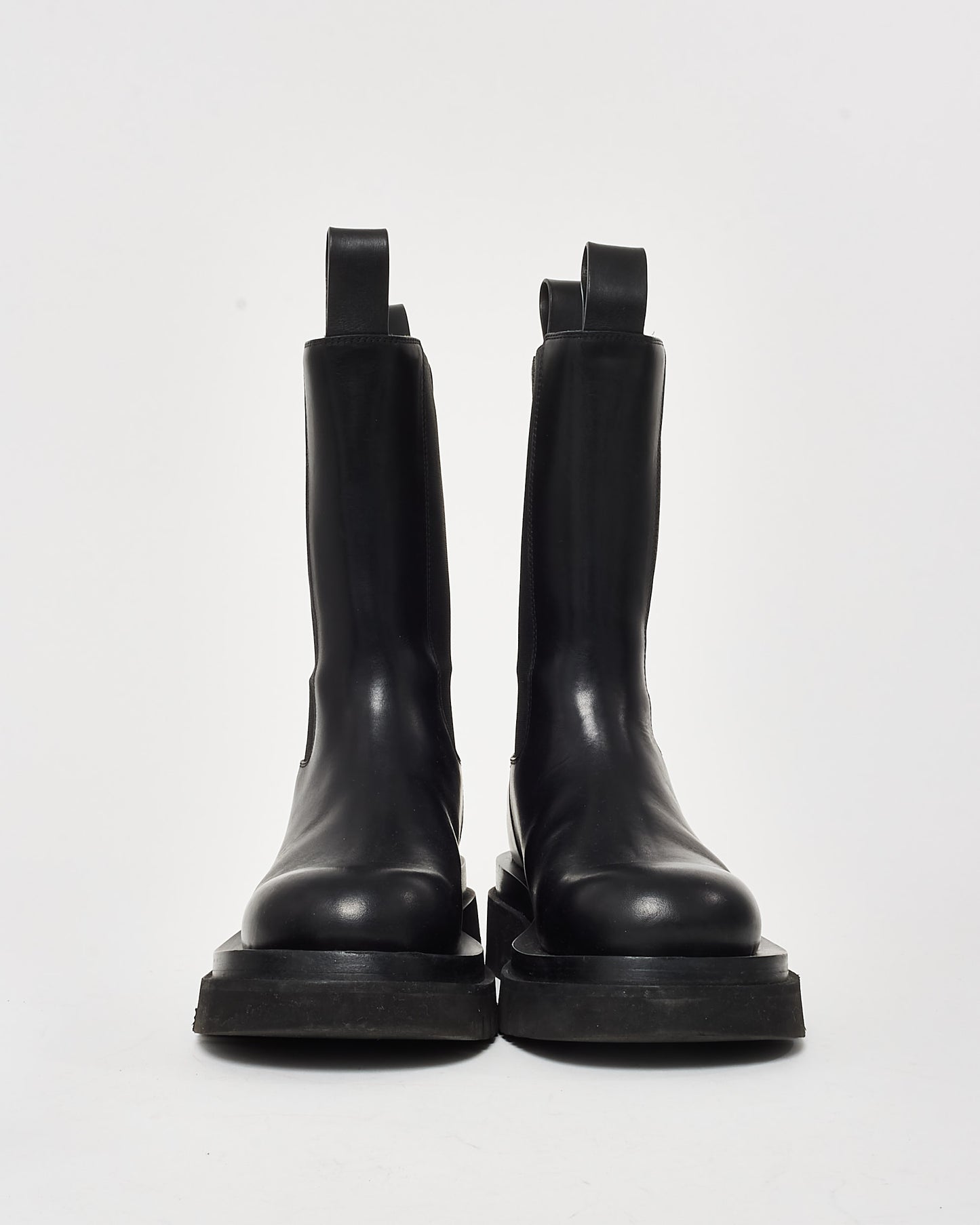 Bottega Veneta Black Leather 'The Lug' Boots - 36