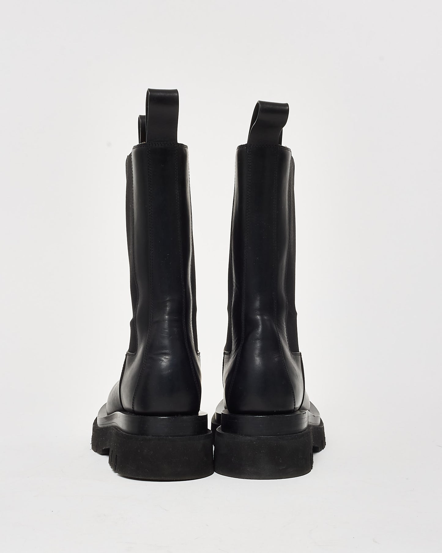 Bottega Veneta Black Leather 'The Lug' Boots - 36