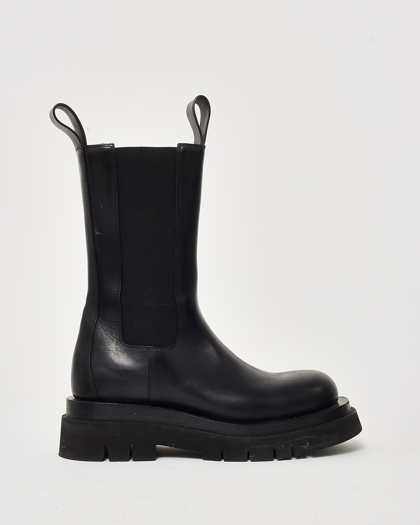 Bottega Veneta Black Leather 'The Lug' Boots - 36