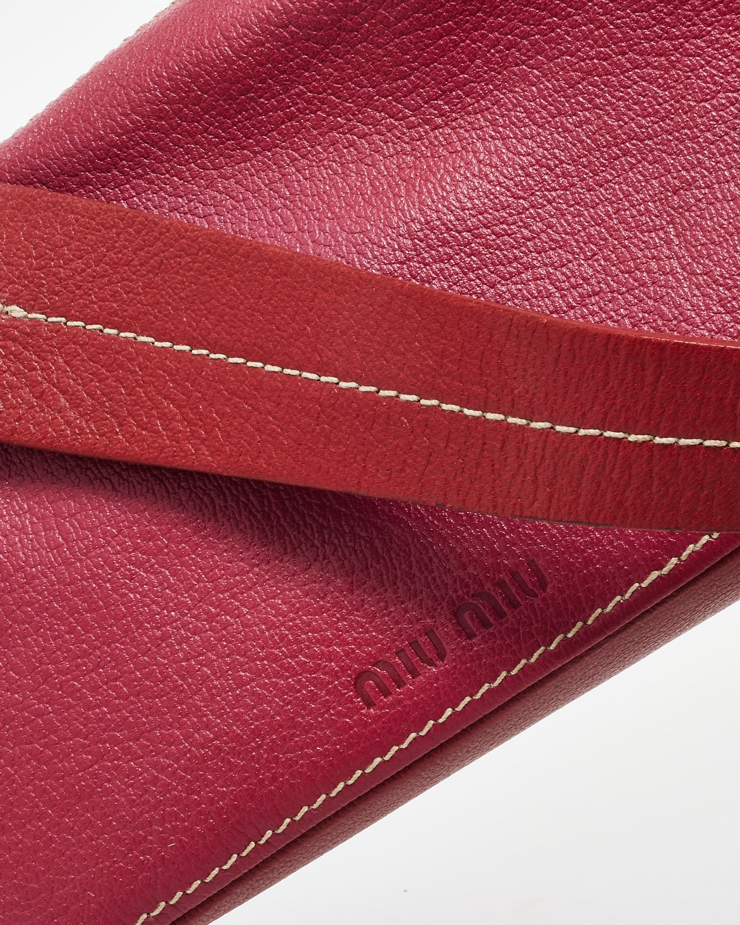 Miu Miu Vintage Pink & Red Leather Shoulder Bag