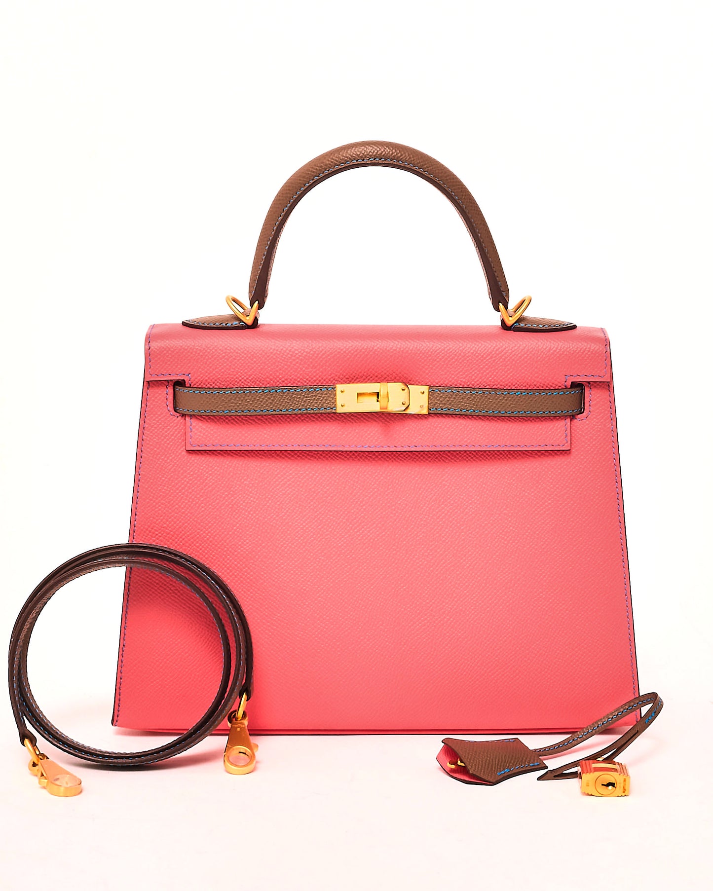 Hermès Rose Jaipur & Étoupe Epsom Leather Special Edition Kelly 25 Bag