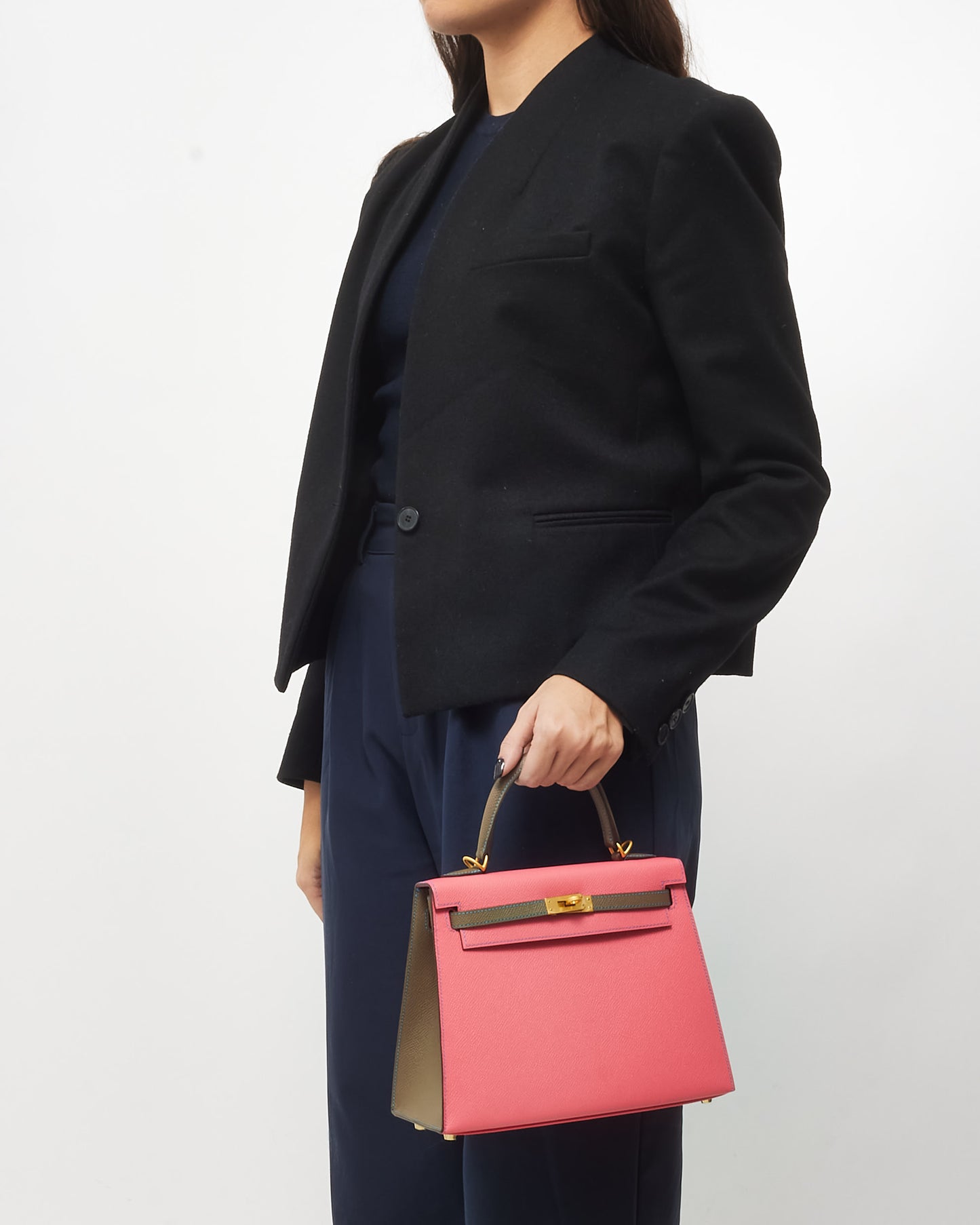 Hermès Rose Jaipur & Étoupe Epsom Leather Special Edition Kelly 25 Bag