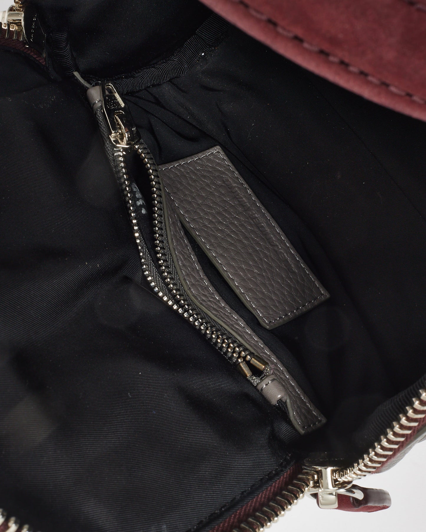 Alexander Wang Grey Leather & Burgundy Suede Mini Rocco Duffle Bag