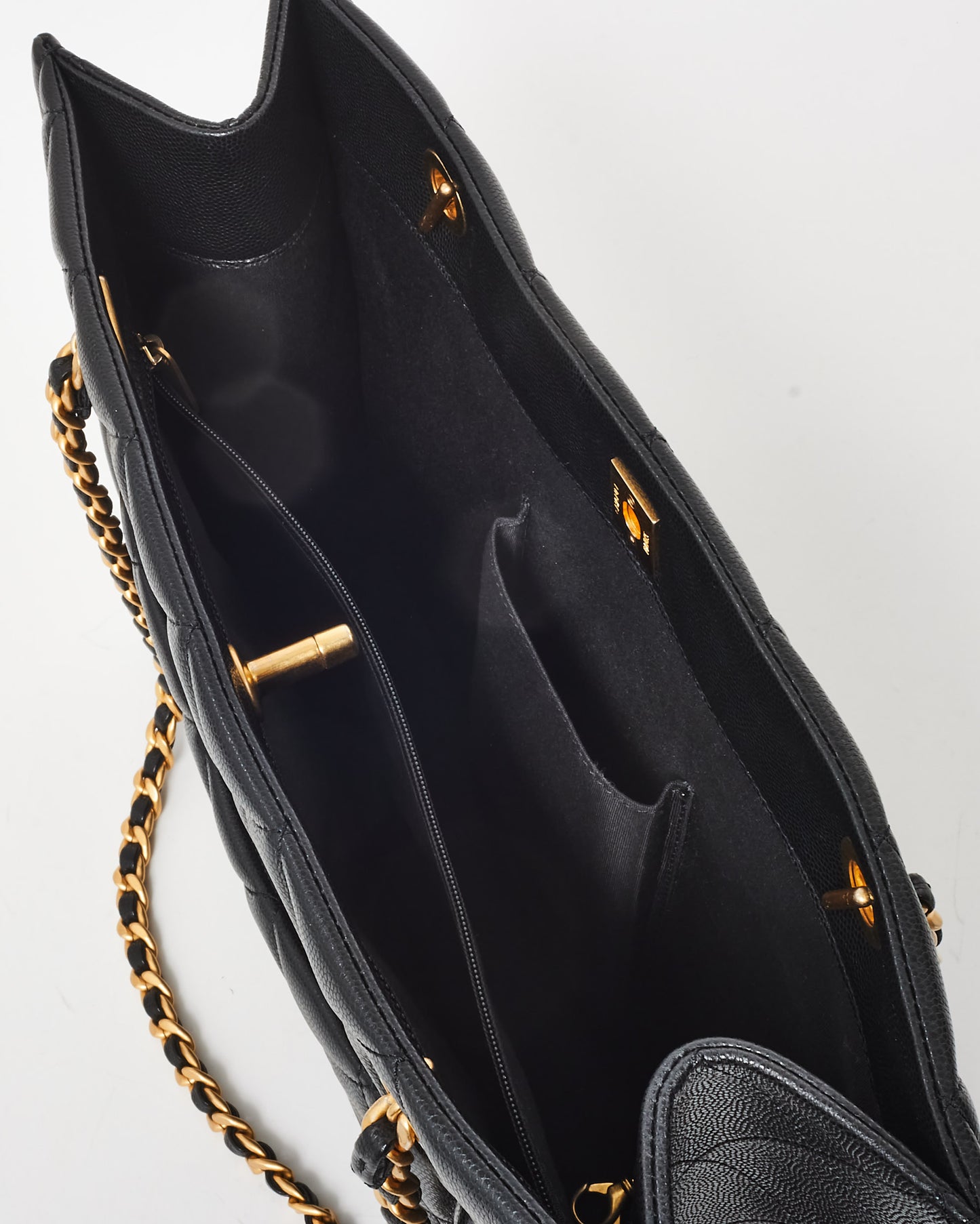 Chanel Black Caviar Leather Sweet Classic Shopping Tote Bag GHW