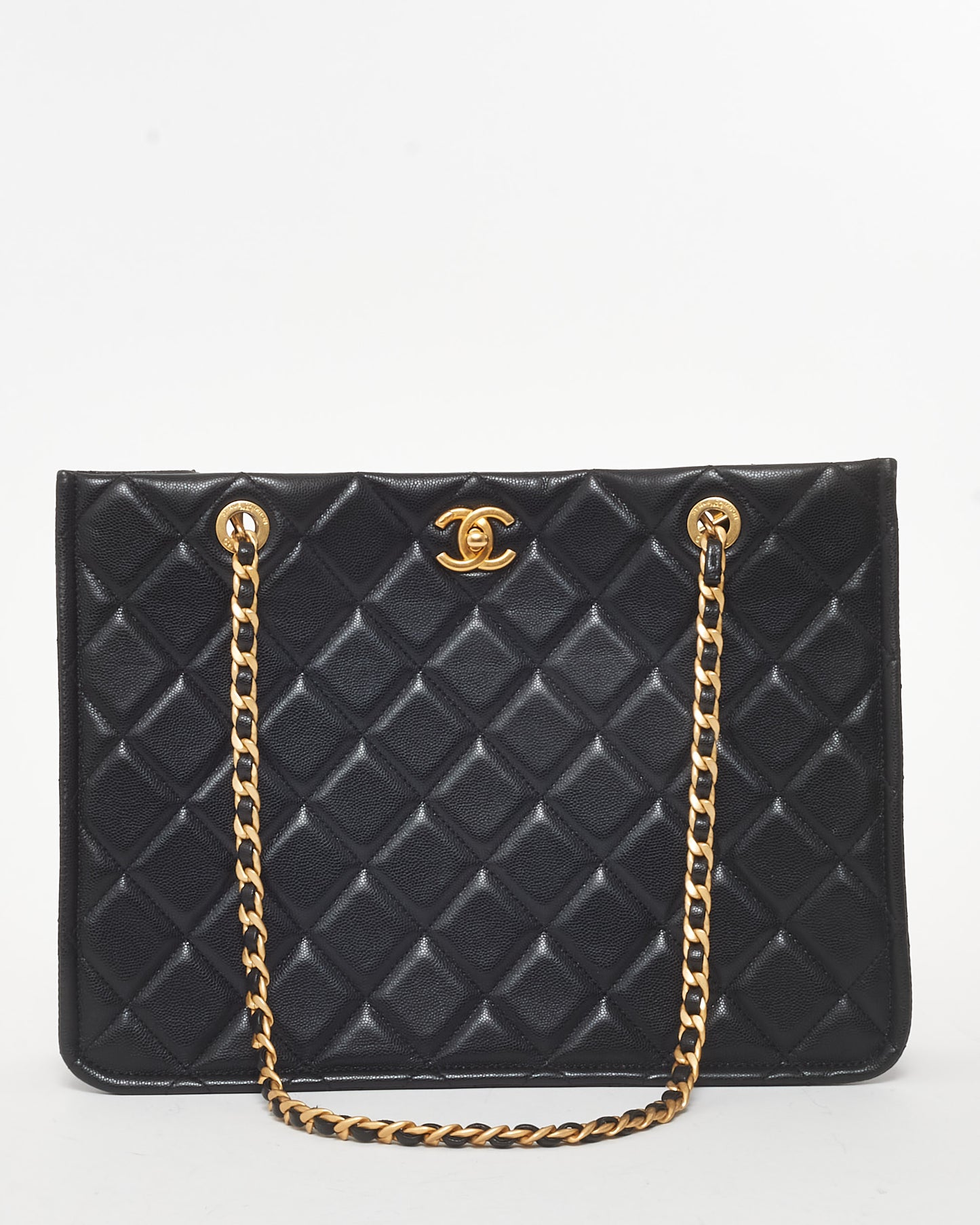 Chanel Black Caviar Leather Sweet Classic Shopping Tote Bag GHW