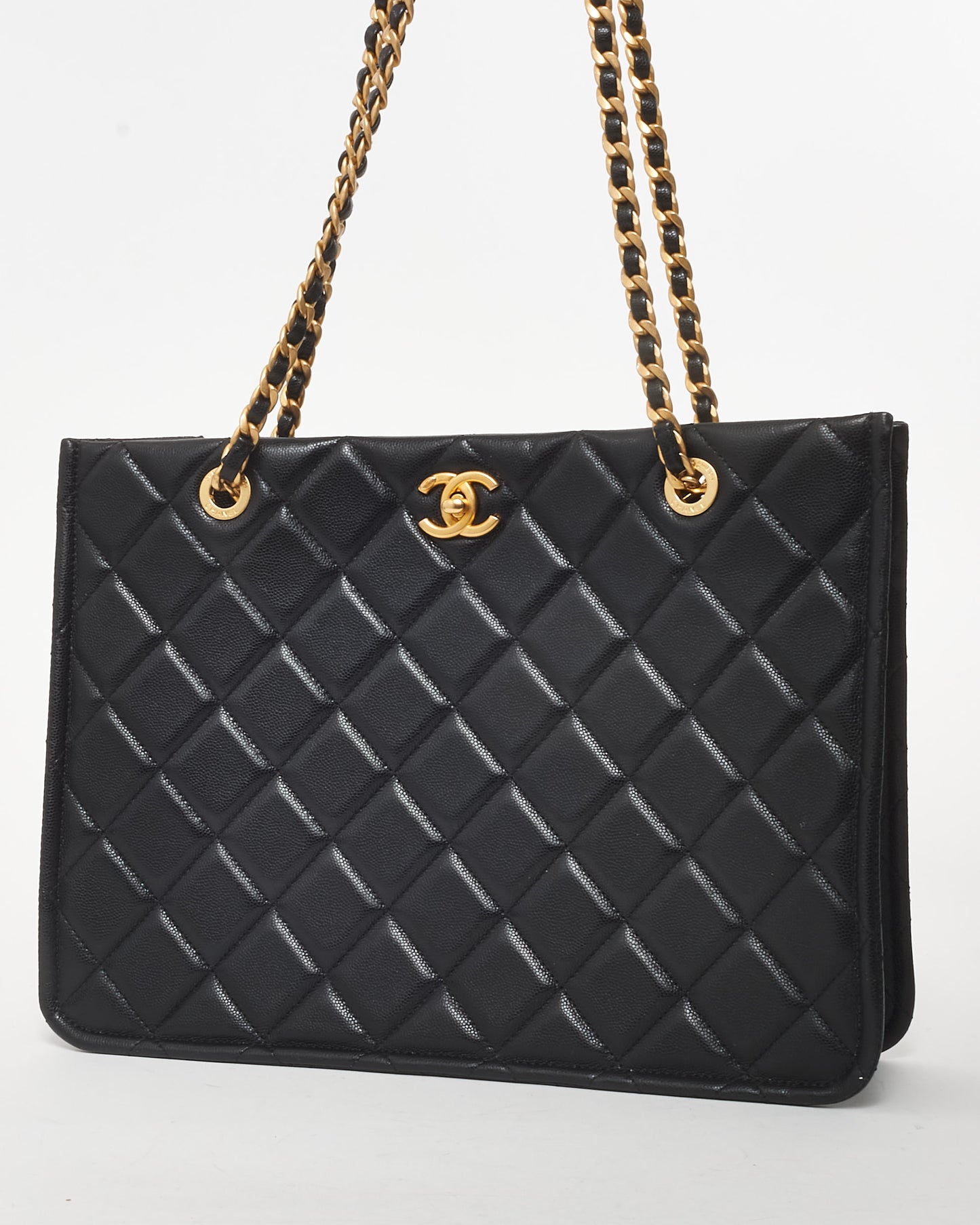 Chanel Black Caviar Leather Sweet Classic Shopping Tote Bag GHW