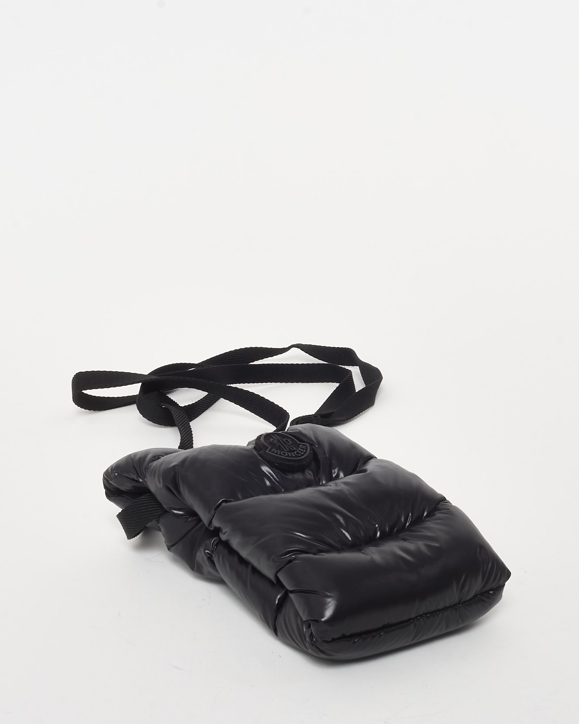 Buy Moncler Black Down Puffer Logo Crossbody Phone Case