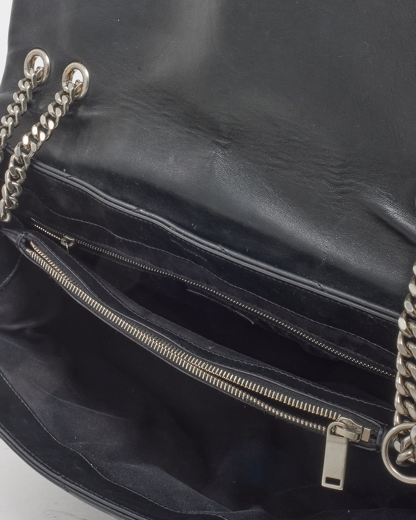 Saint Laurent Black Leather Large Loulou SHW Shoulder Bag