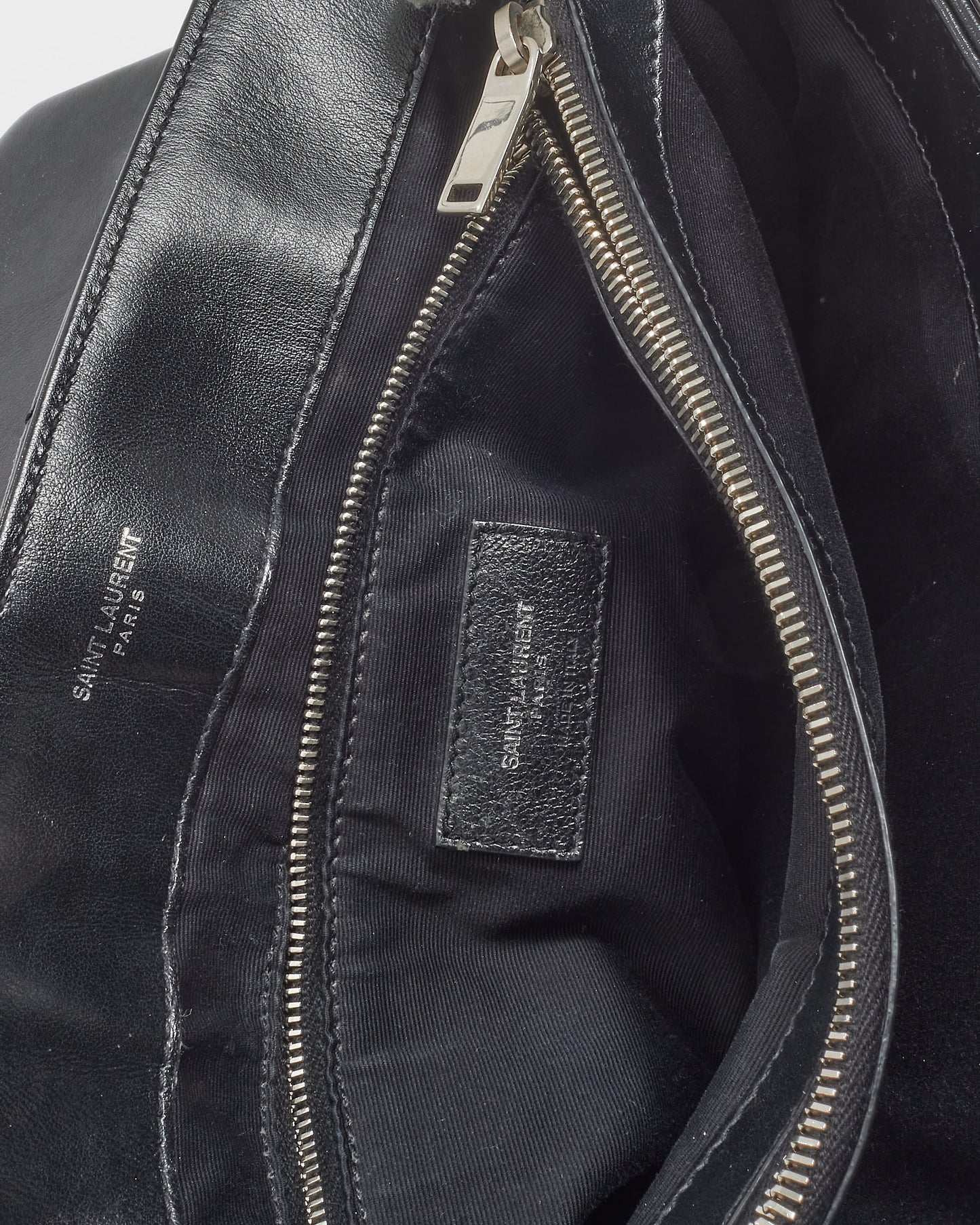 Saint Laurent Black Leather Large Loulou SHW Shoulder Bag