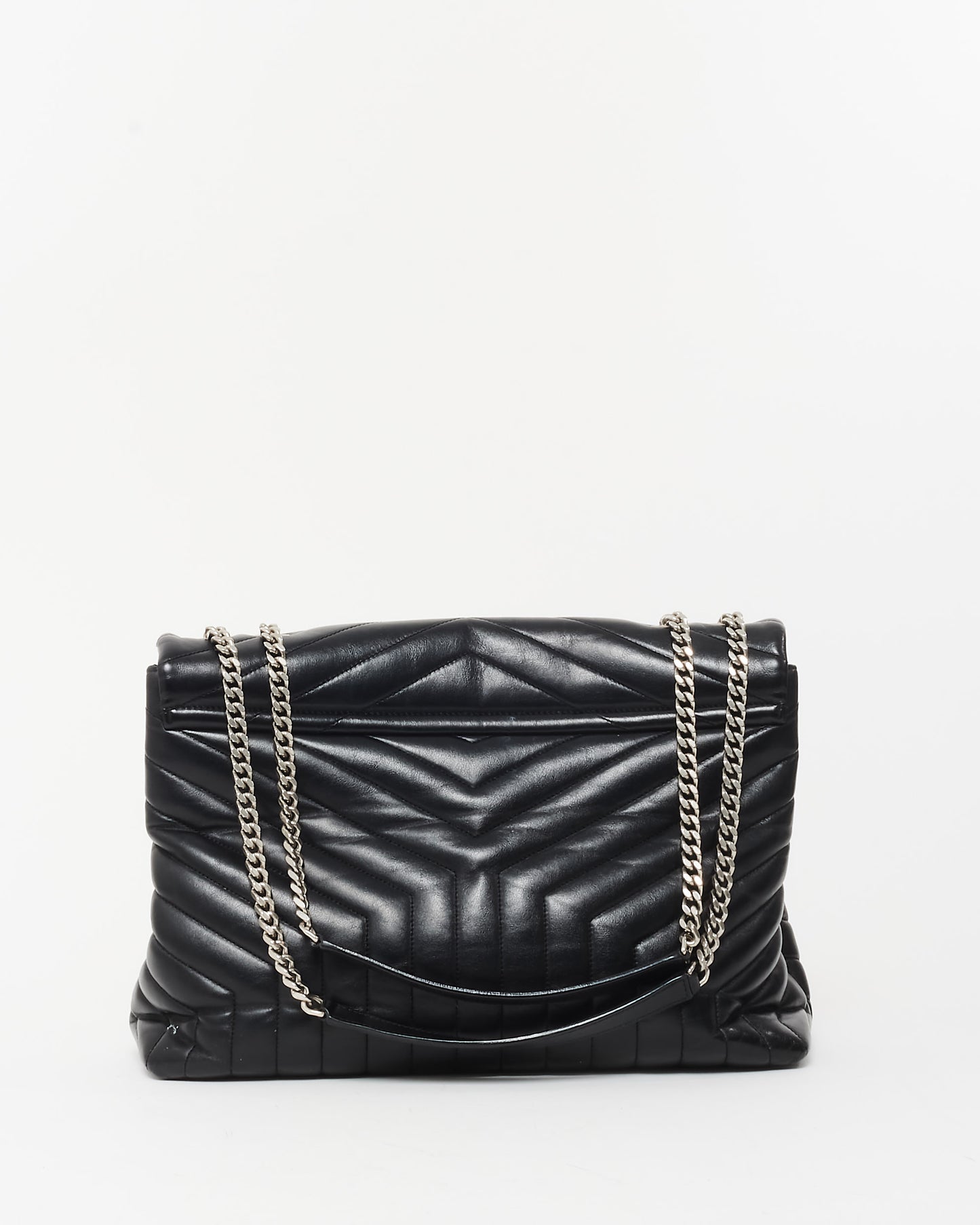 Saint Laurent Black Leather Large Loulou SHW Shoulder Bag