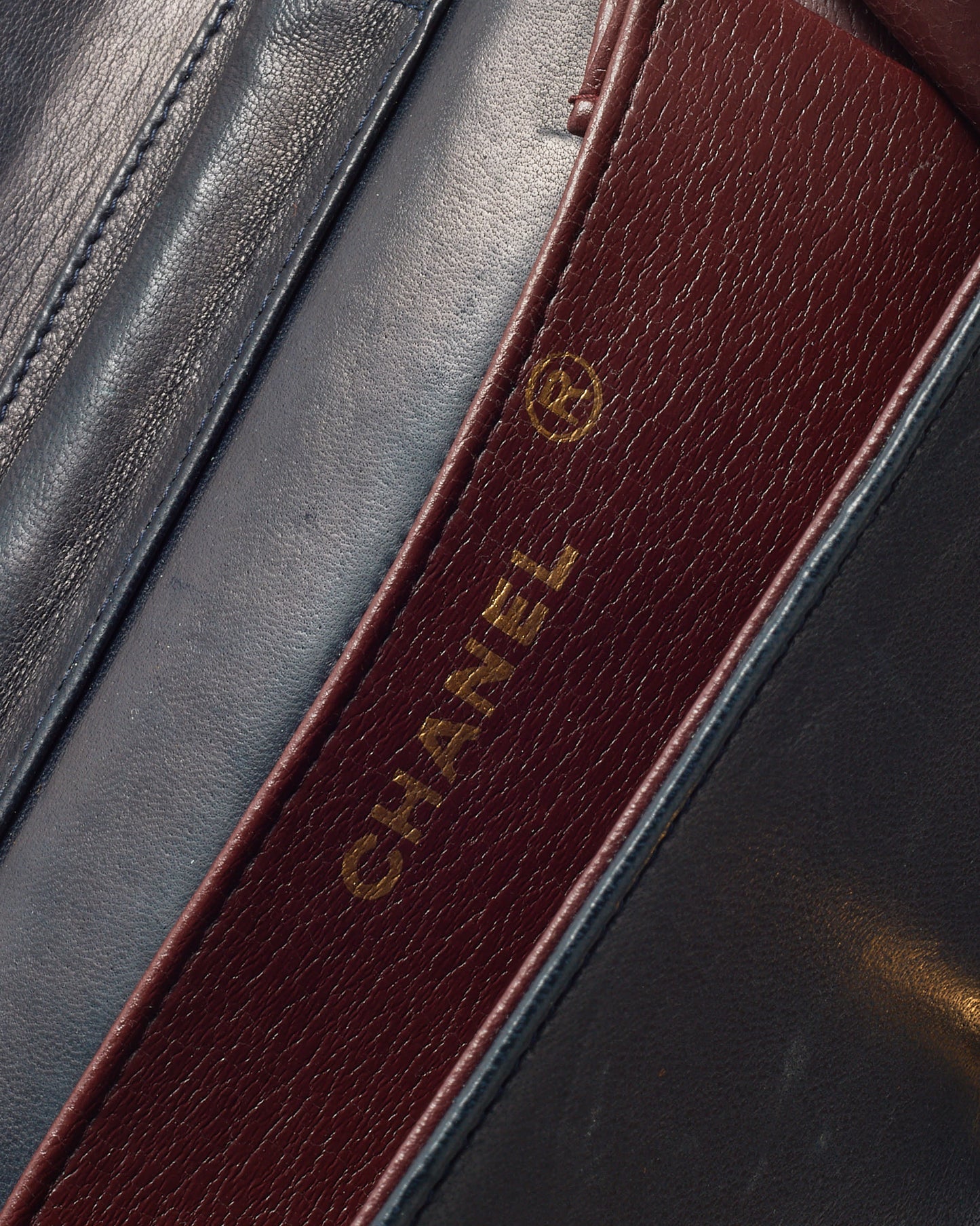 Chanel Vintage Navy Lambskin Leather Full Flap WOC Wallet on Chain Crossbody GHW