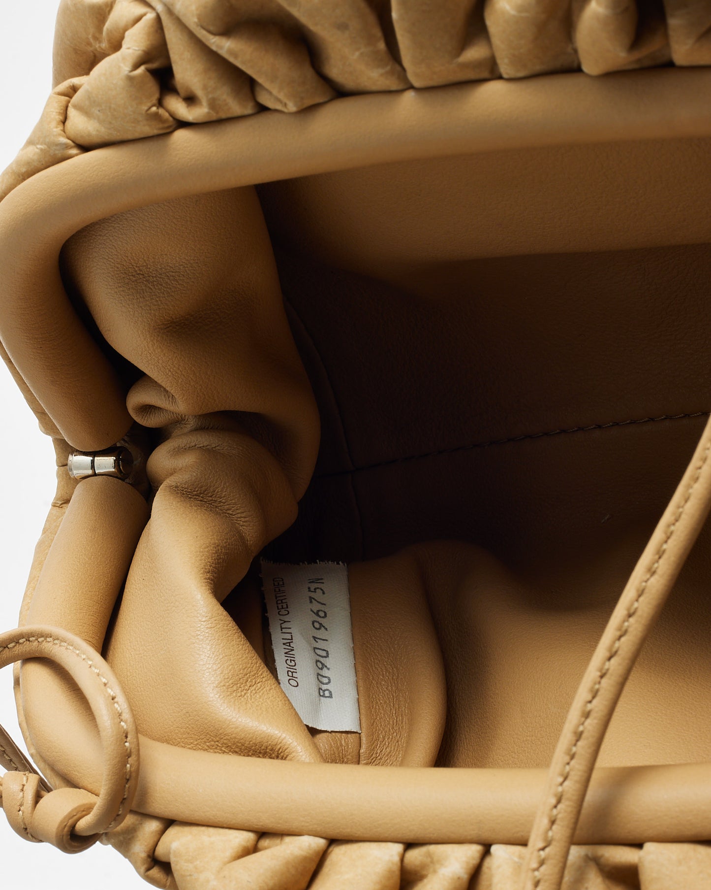 Bottega Veneta Beige Kraft Paper and Leather Mini Pouch Crossbody Bag