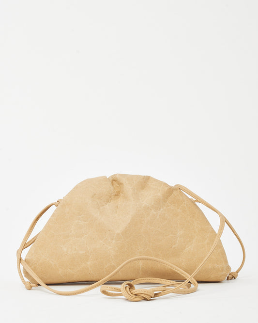 Bottega Veneta Beige Kraft Paper and Leather Mini Pouch Crossbody Bag
