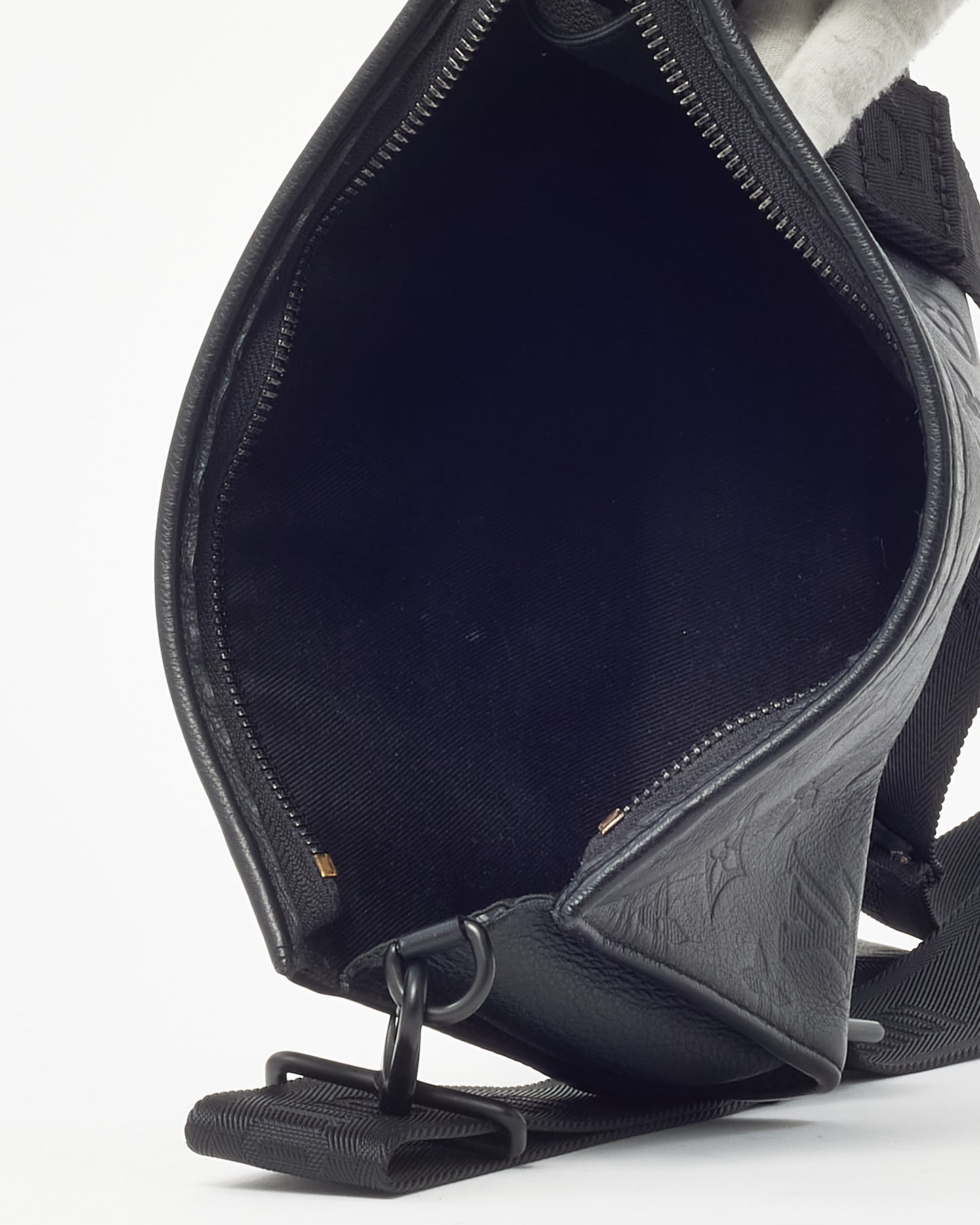 Louis Vuitton Black Monogram Shadow Leather Gaston Wearable Wallet Crossbody Bag