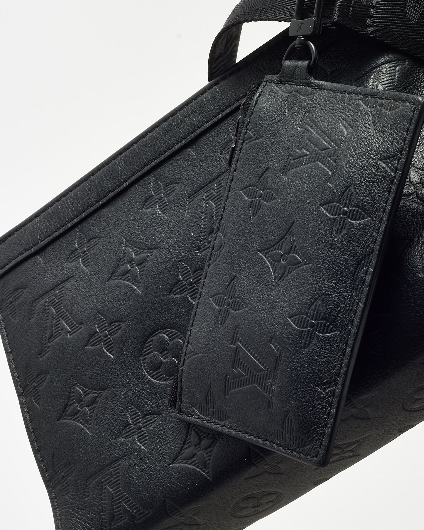 Louis Vuitton Black Monogram Shadow Leather Gaston Wearable Wallet Crossbody Bag