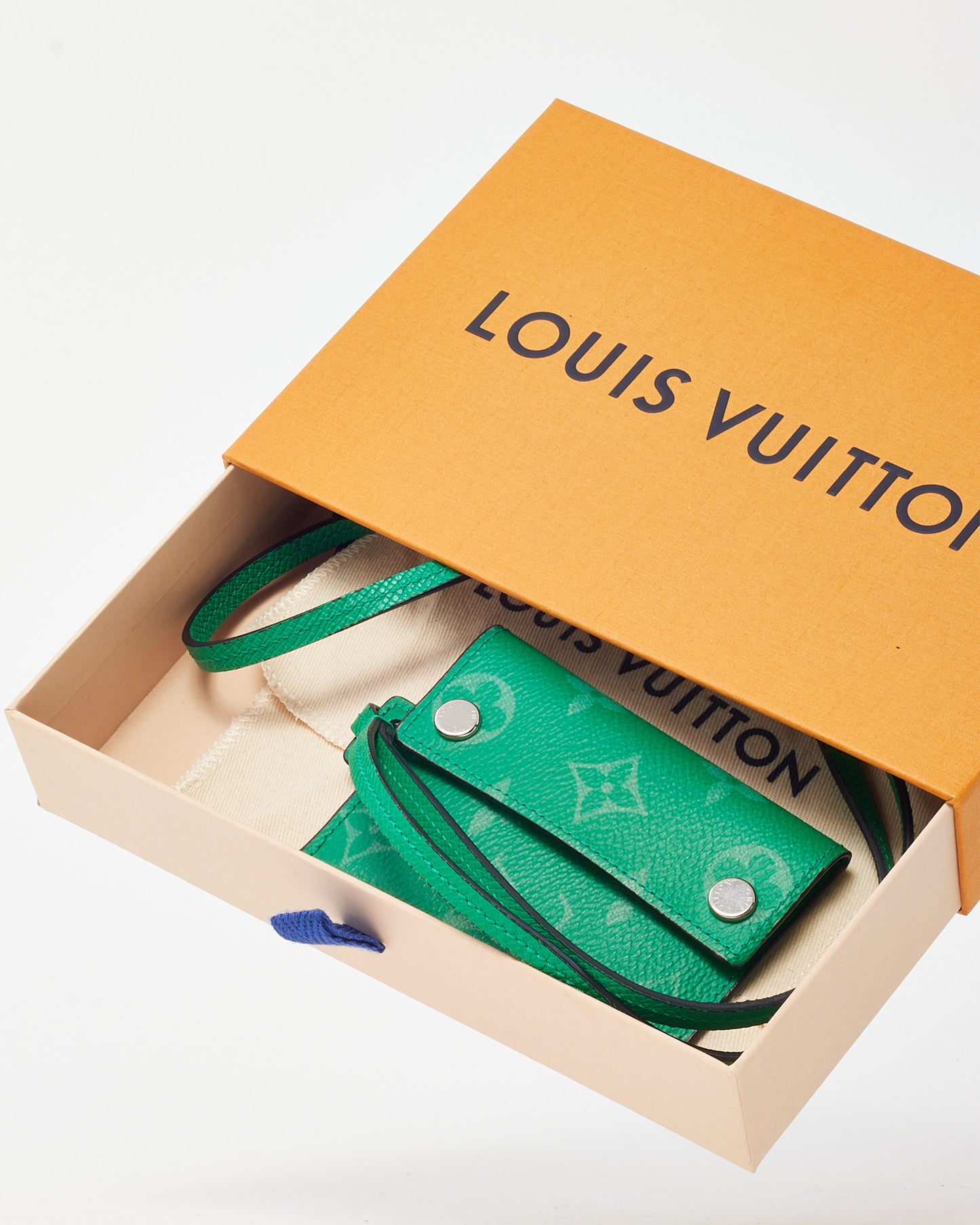 Louis Vuitton Green Monogram Coated Canvas Card Holder Necklace