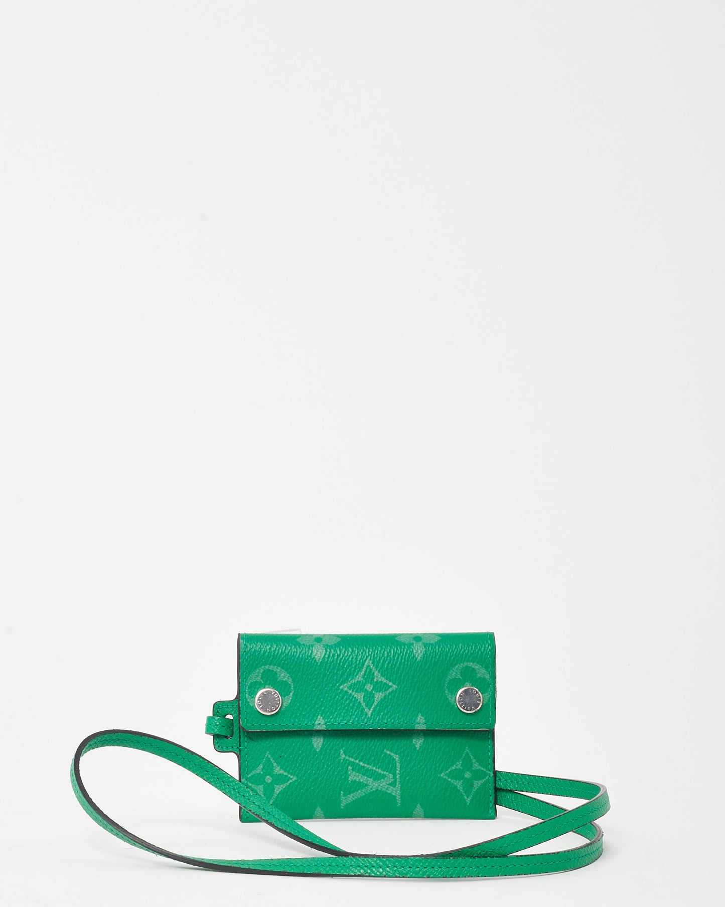 Louis Vuitton Green Monogram Coated Canvas Card Holder Necklace