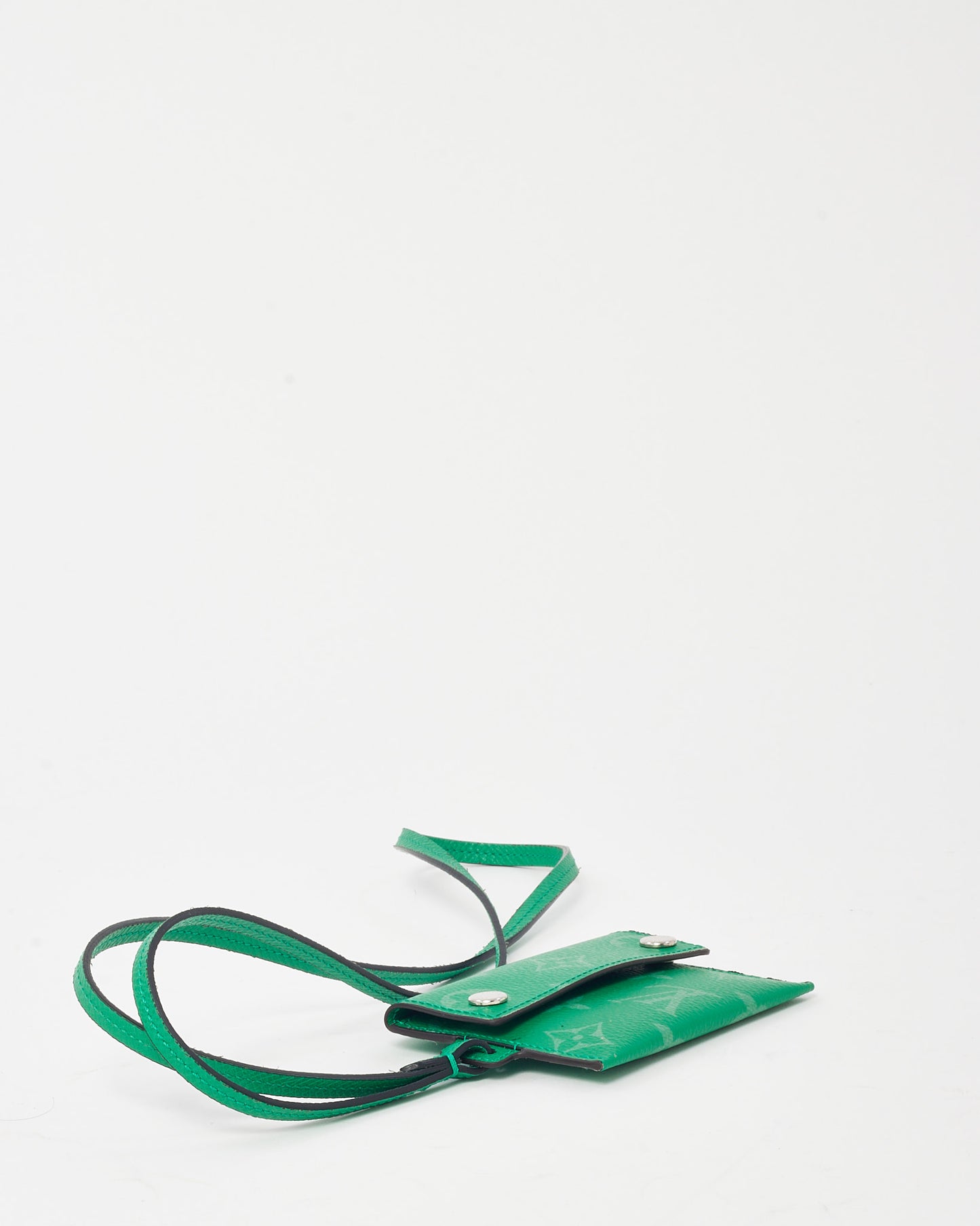 Louis Vuitton Green Monogram Coated Canvas Card Holder Necklace