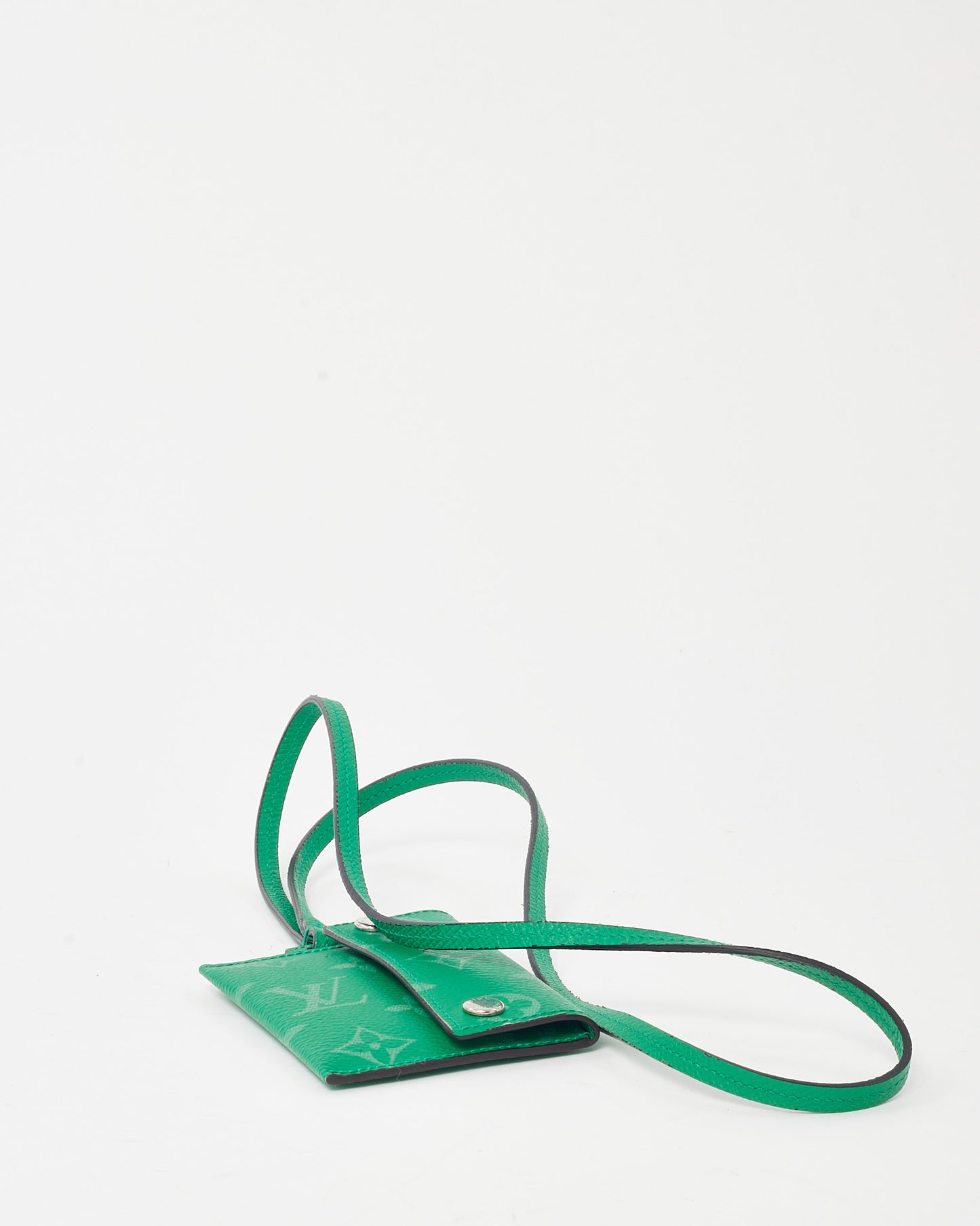 Louis Vuitton Green Monogram Coated Canvas Card Holder Necklace