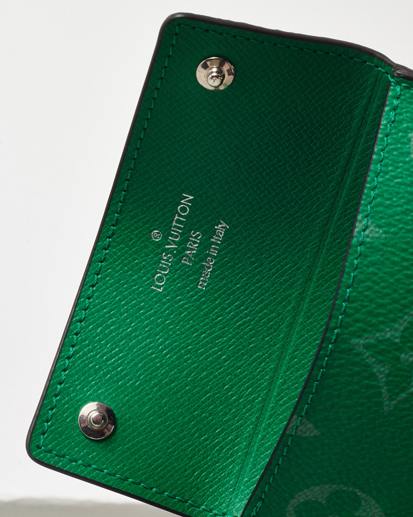 Louis Vuitton Green Monogram Coated Canvas Card Holder Necklace
