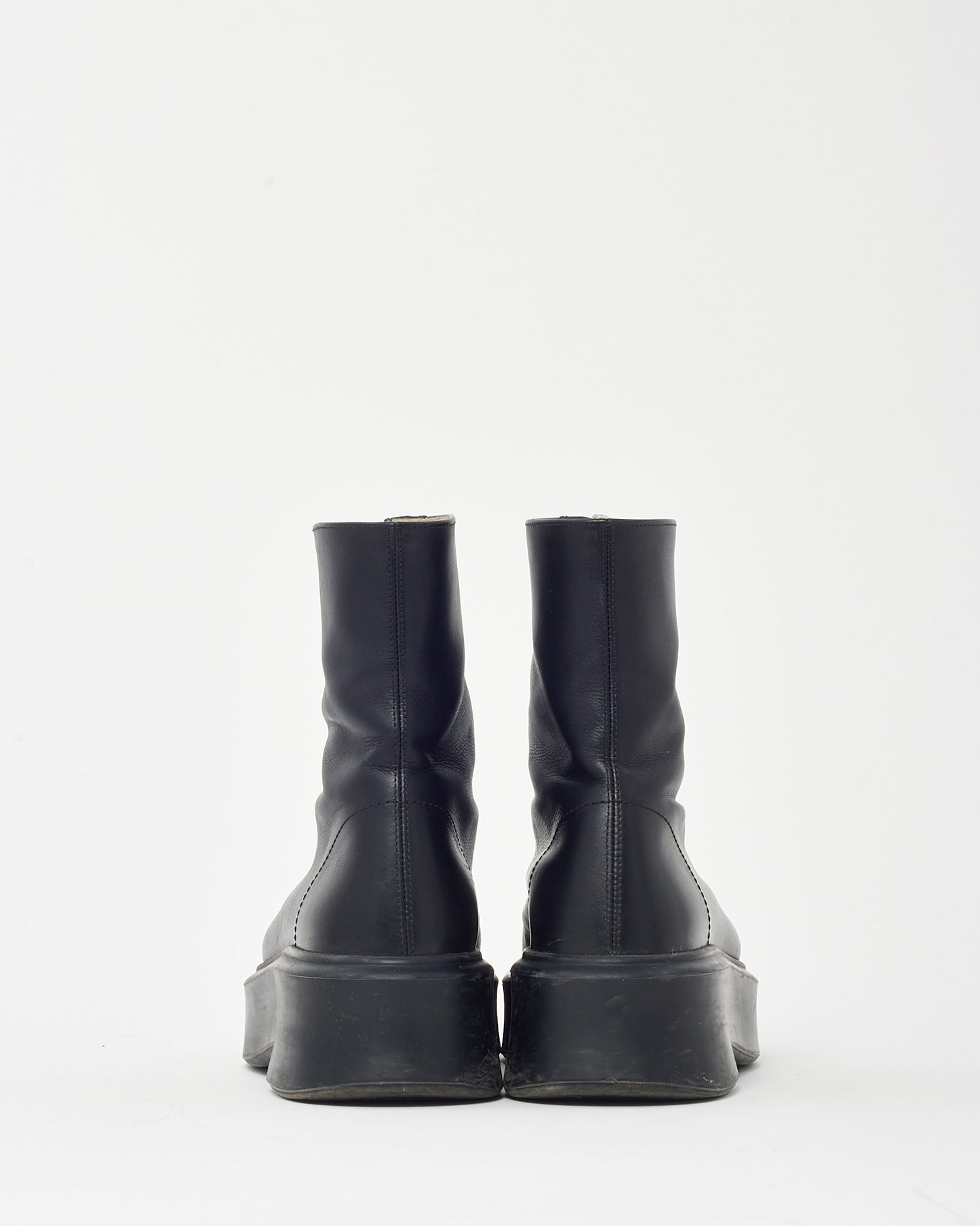 The Row Black Leather Zipped 1 Ankle Boots - 39.5