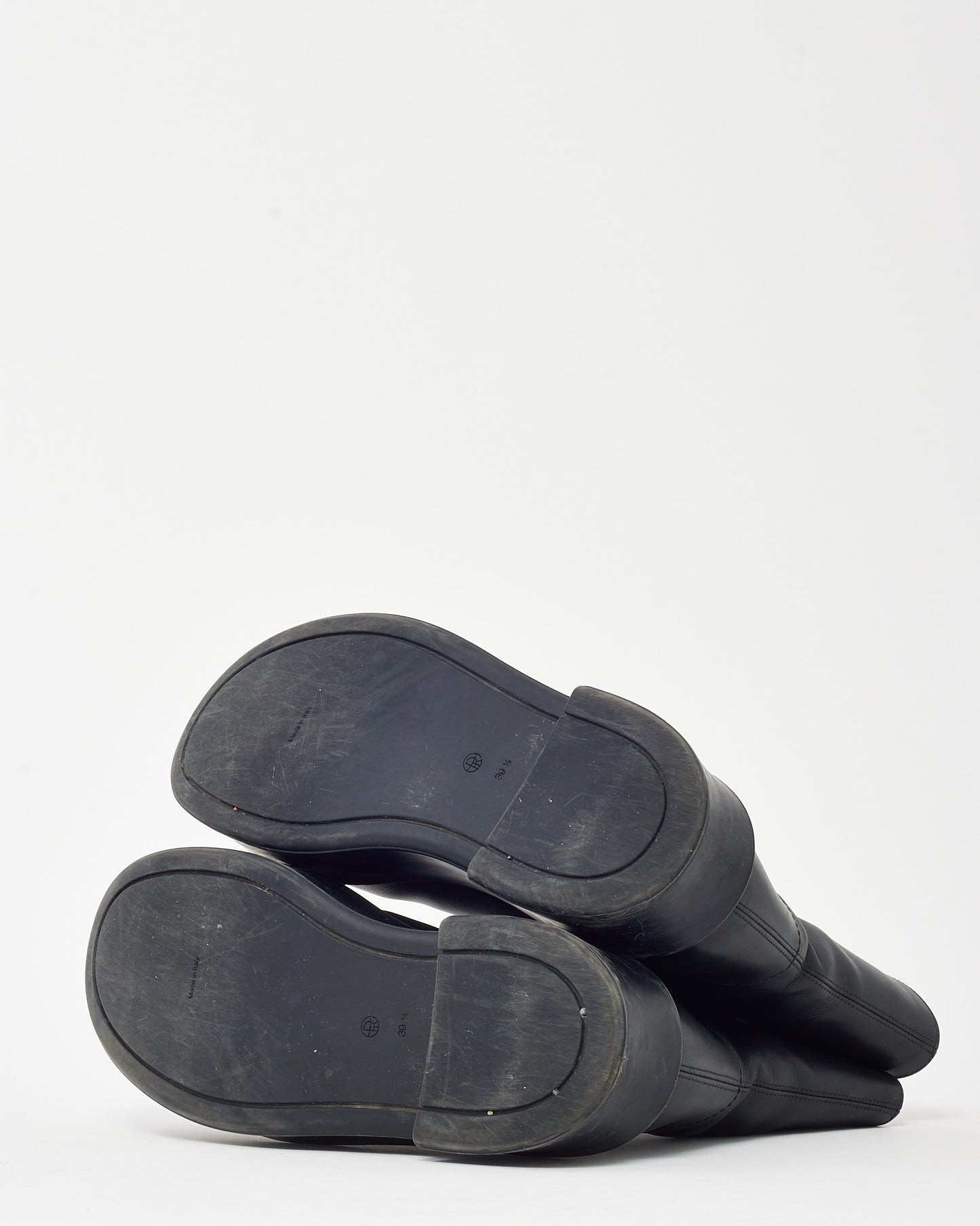 The Row Black Leather Zipped 1 Ankle Boots - 39.5