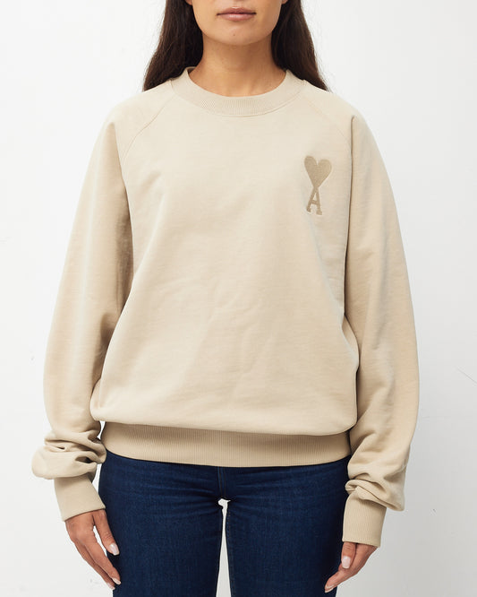 AMI Paris Beige Tonal Ami De Coeur Cotton Sweatshirt - M