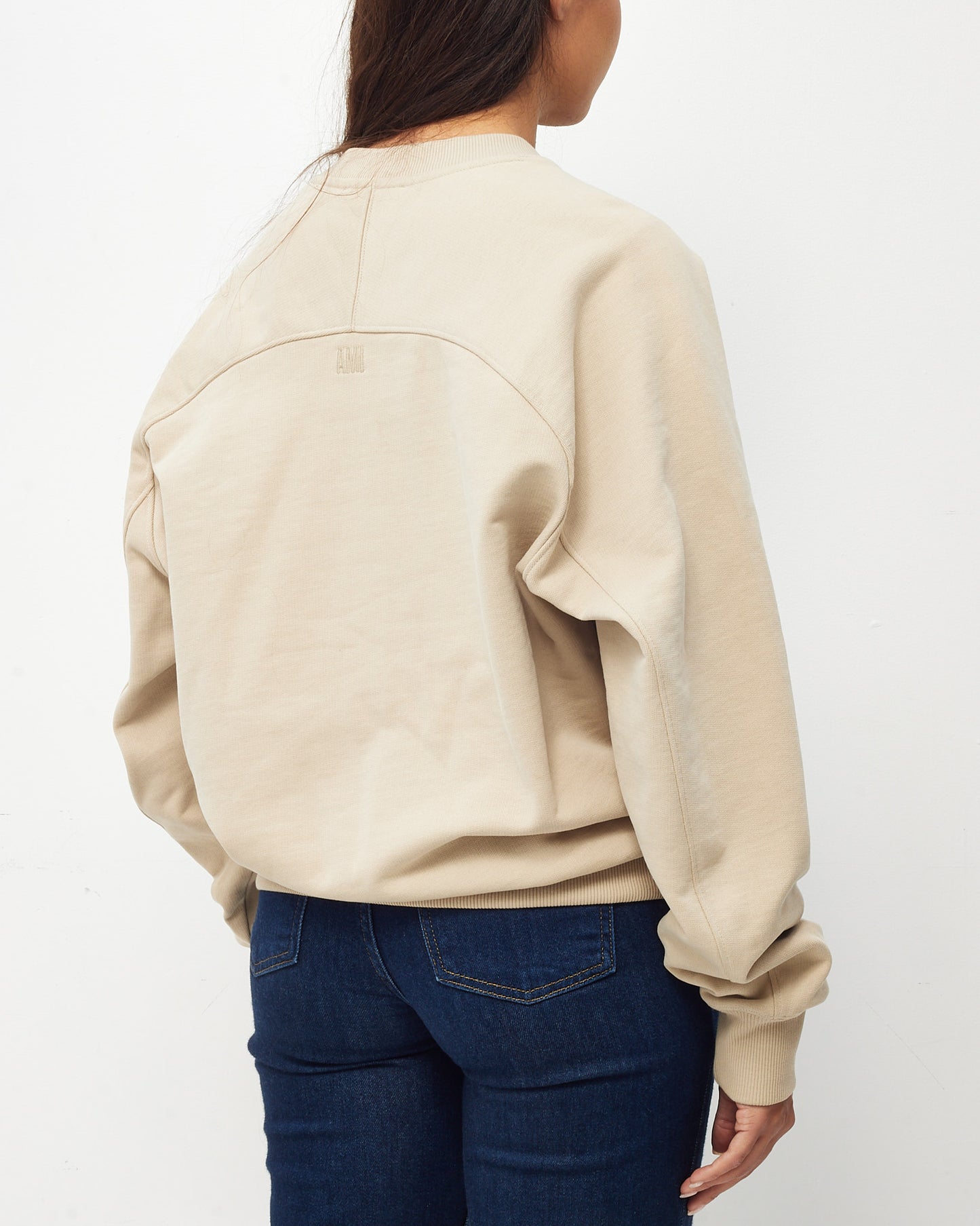 AMI Paris Beige Tonal Ami De Coeur Cotton Sweatshirt - M