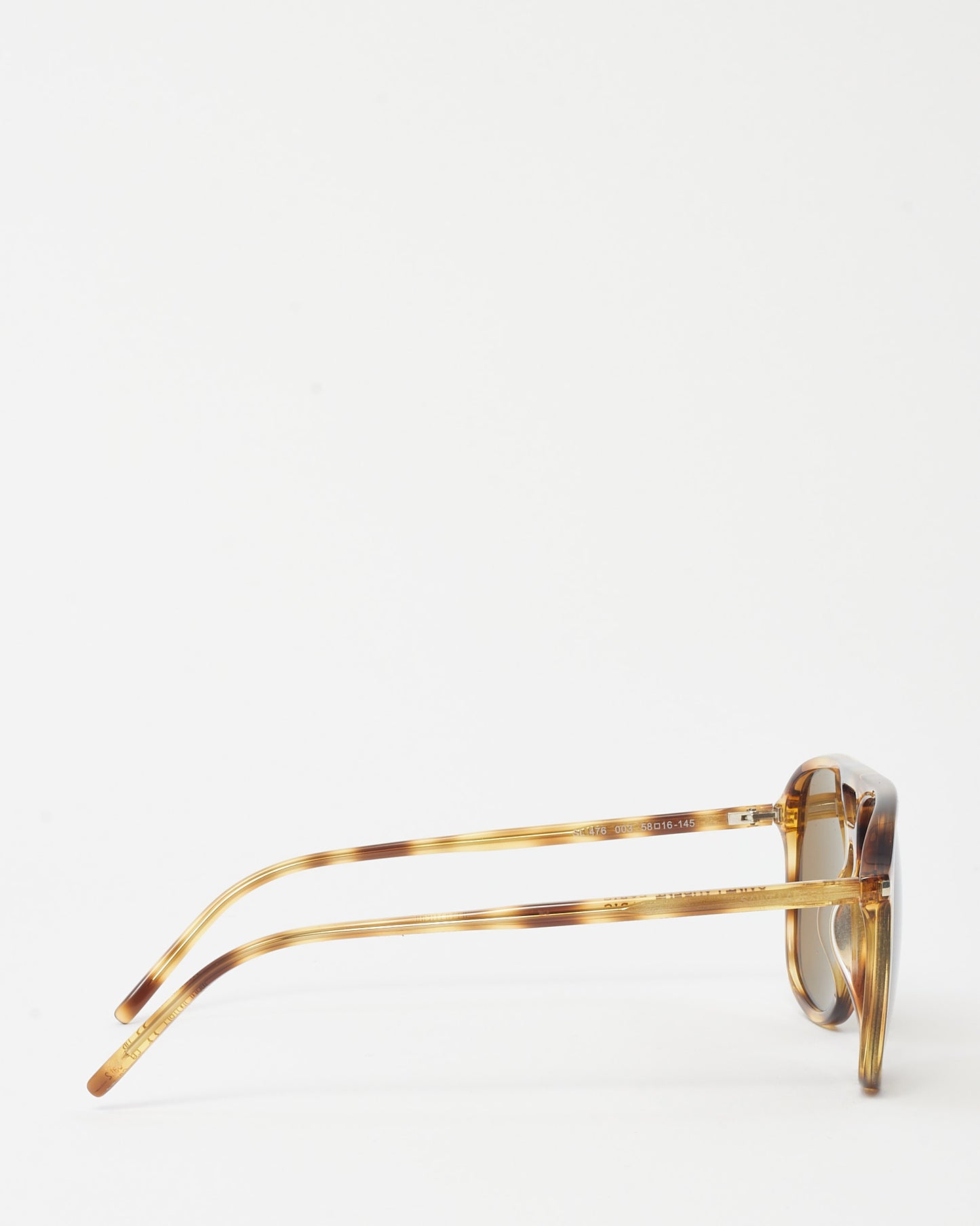 Saint Laurent Light Beige Tortoise Acetate SL476 Aviator Sunglasses