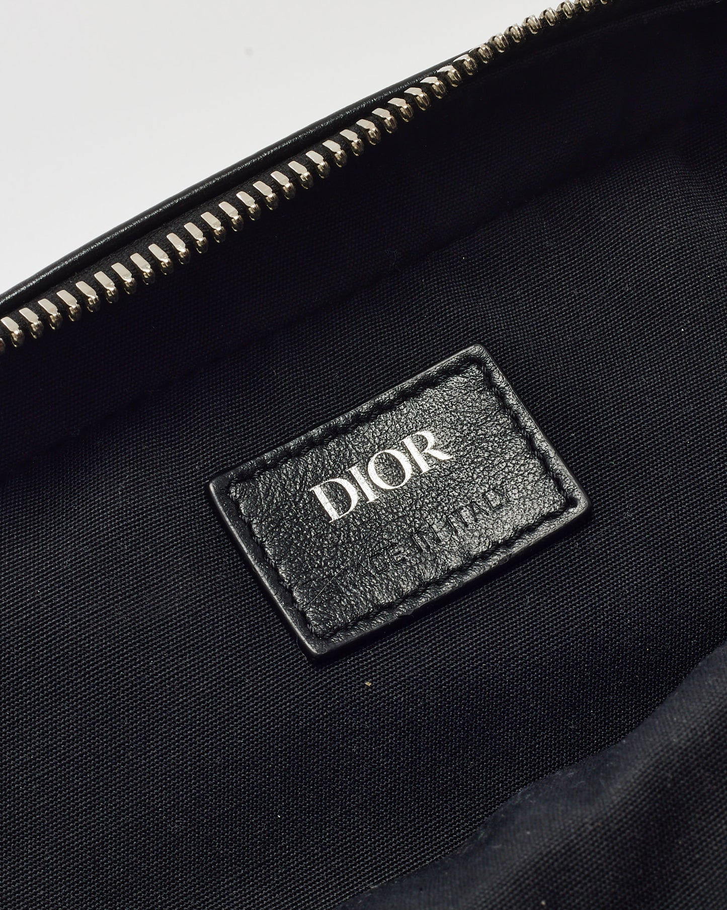 Dior Black Perforated Monogram Oblique Calfskin Leather Galaxy Safari Messenger Bag