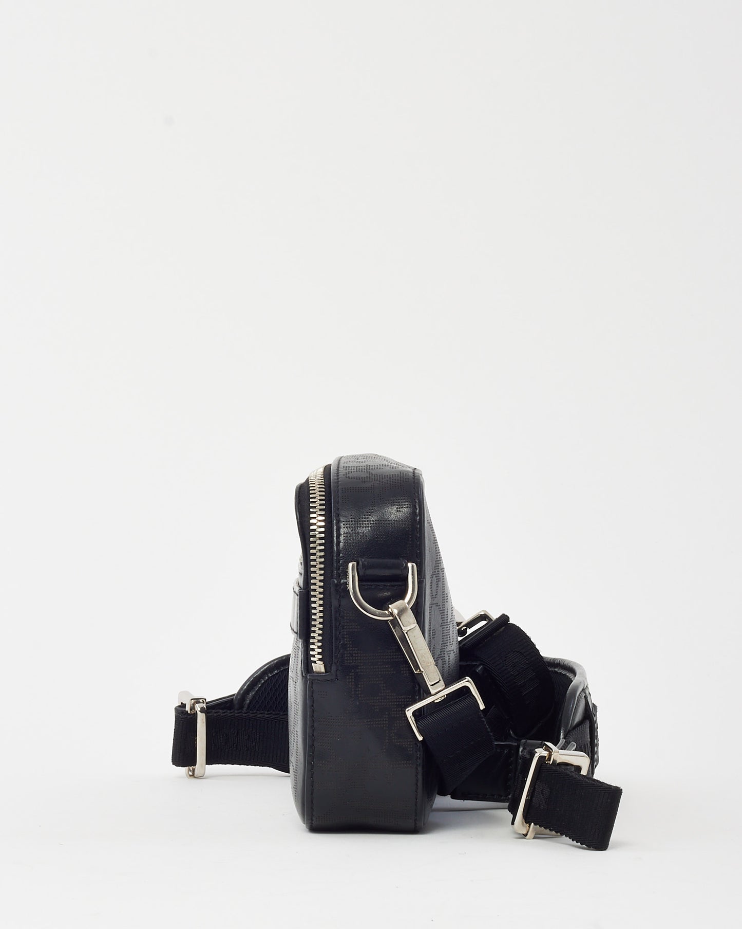 Dior Black Perforated Monogram Oblique Calfskin Leather Galaxy Safari Messenger Bag