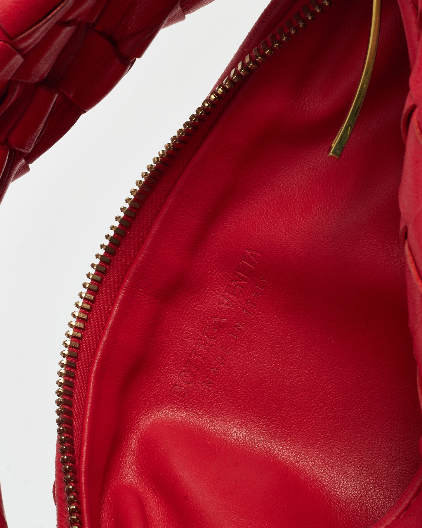 Bottega Veneta Red Intrecciato Leather Mini Jodie Bag