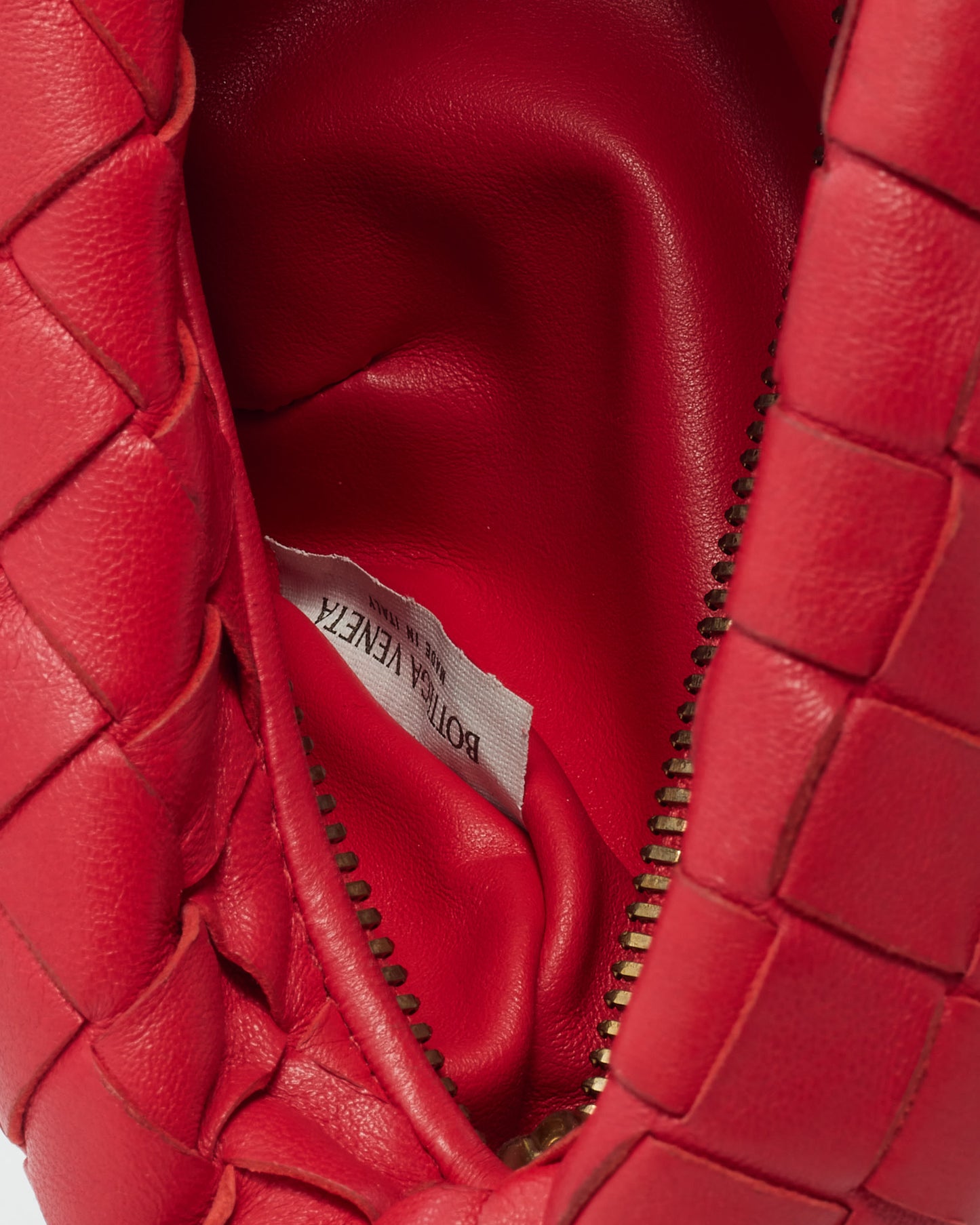 Bottega Veneta Red Intrecciato Leather Mini Jodie Bag