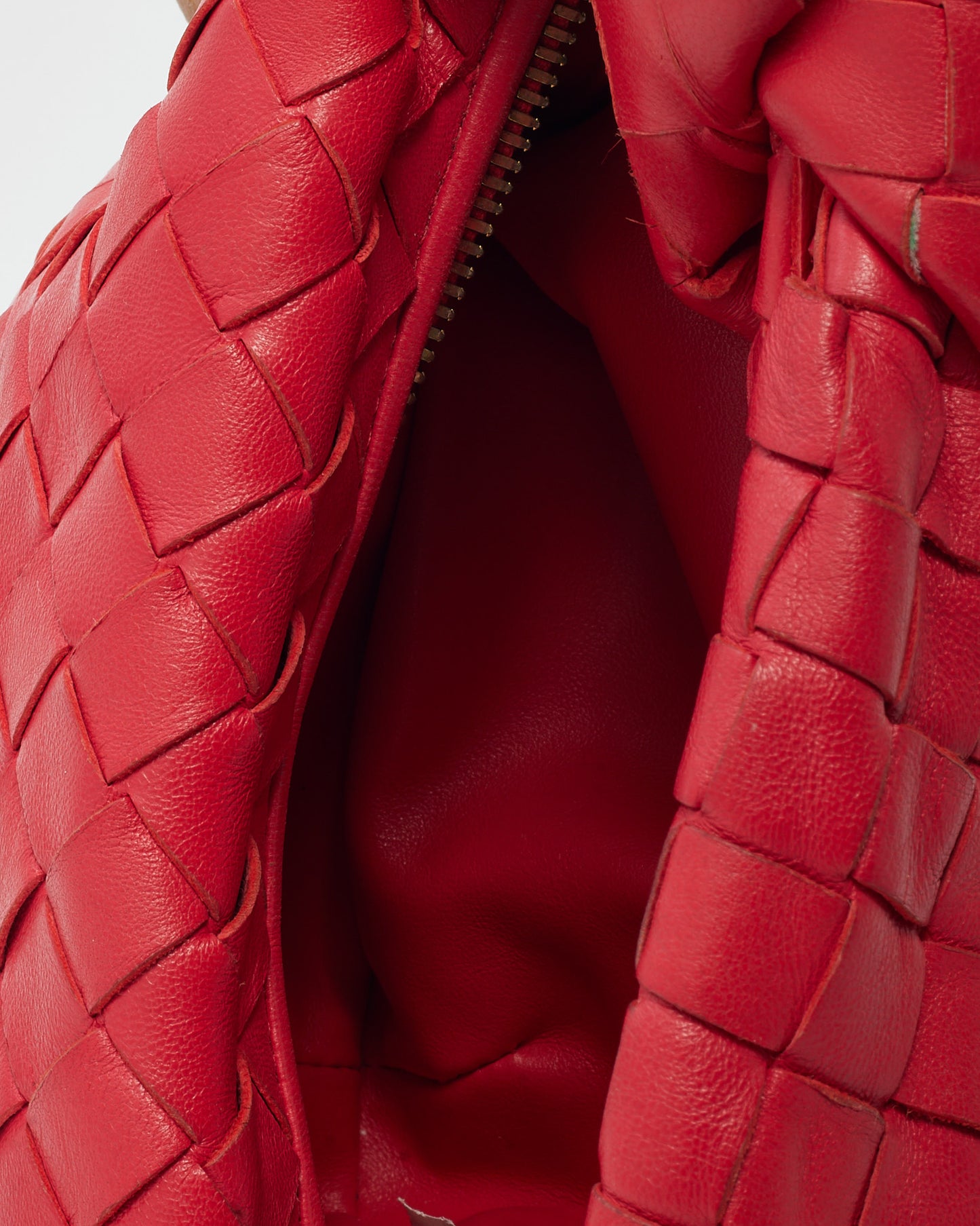 Bottega Veneta Red Intrecciato Leather Mini Jodie Bag