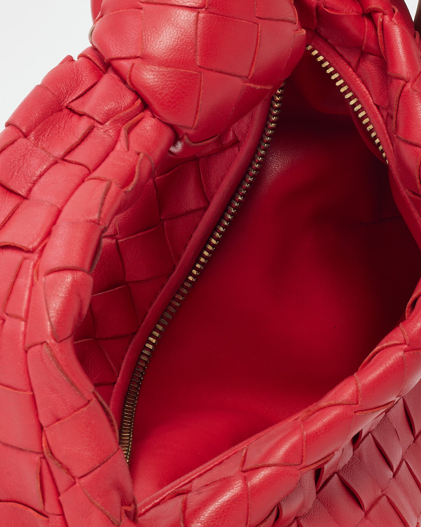 Bottega Veneta Red Intrecciato Leather Mini Jodie Bag