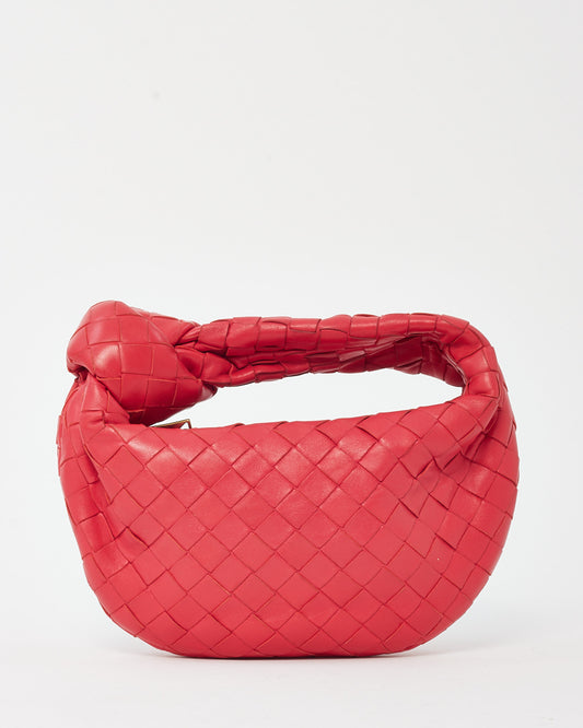 Bottega Veneta Red Intrecciato Leather Mini Jodie Bag