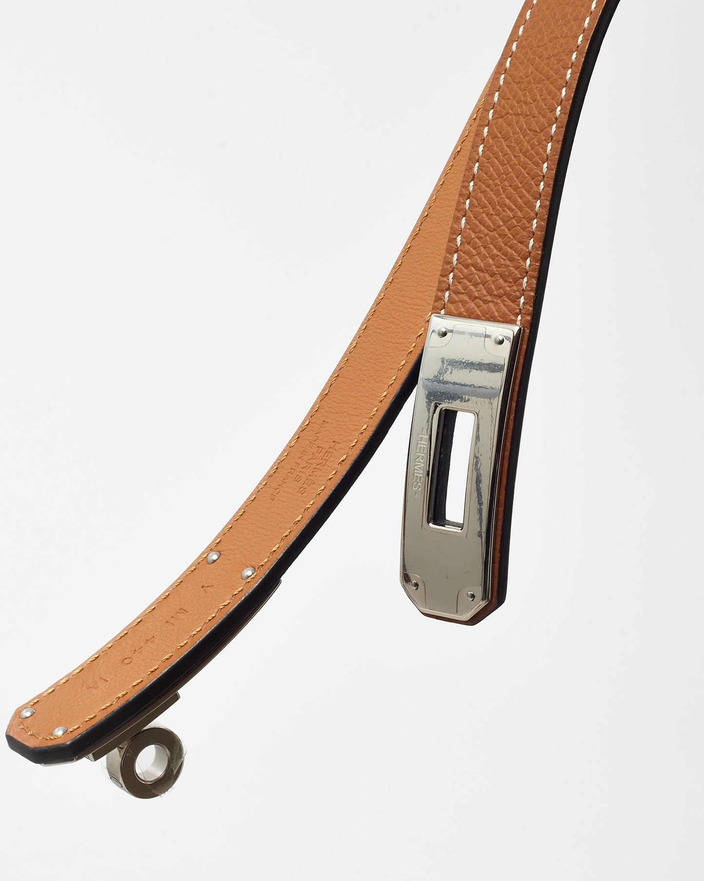 Hermès Gold (Tan) Epsom Leather Kelly 18 Belt PHW