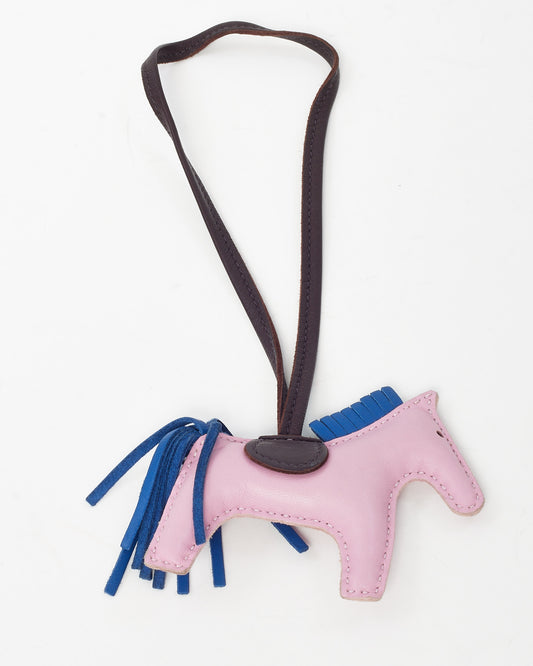Hermès Pink/Brown/Blue Lambskin Leather GriGri Rodeo Bag Charm PM