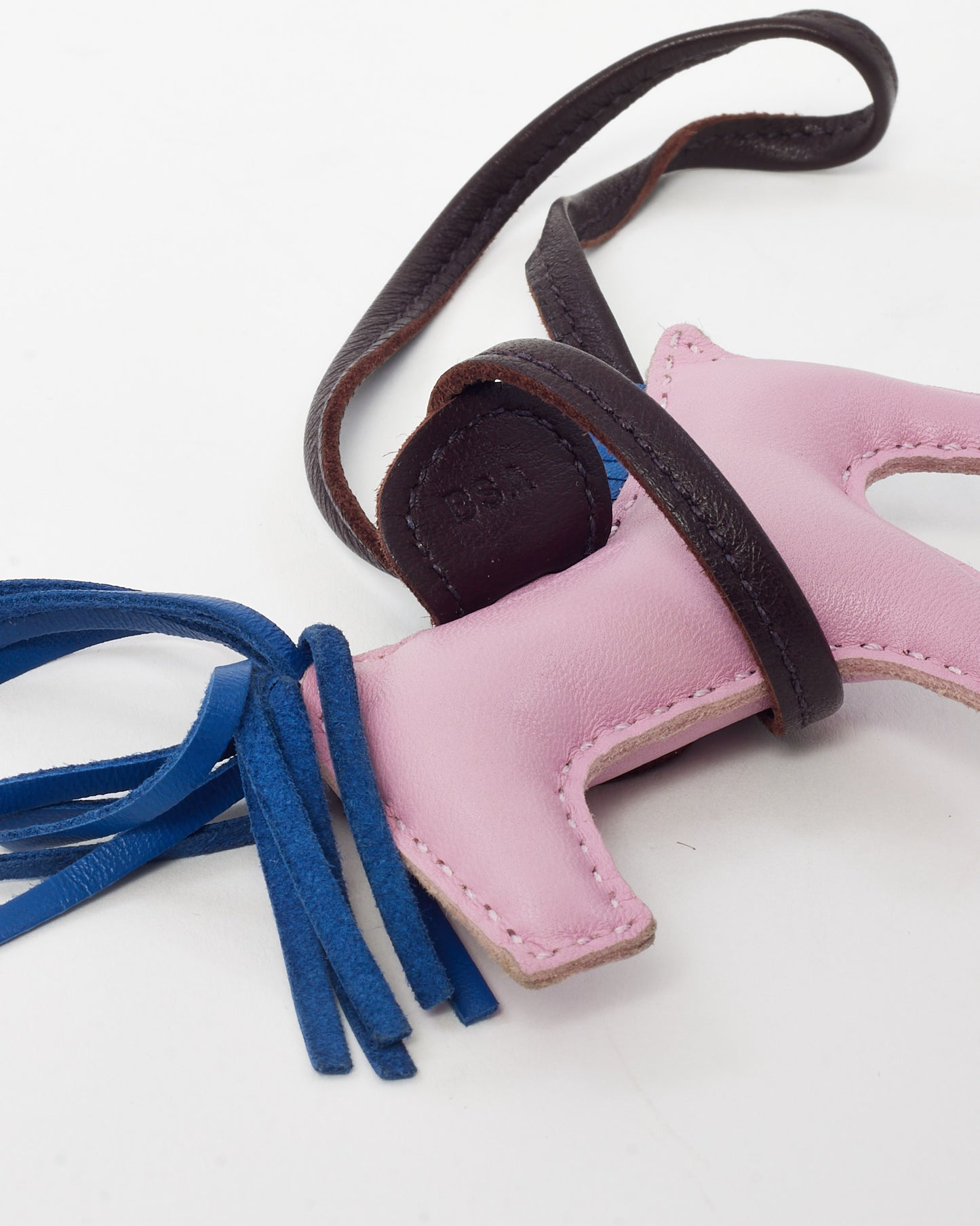 Hermès Pink/Brown/Blue Lambskin Leather GriGri Rodeo Bag Charm PM