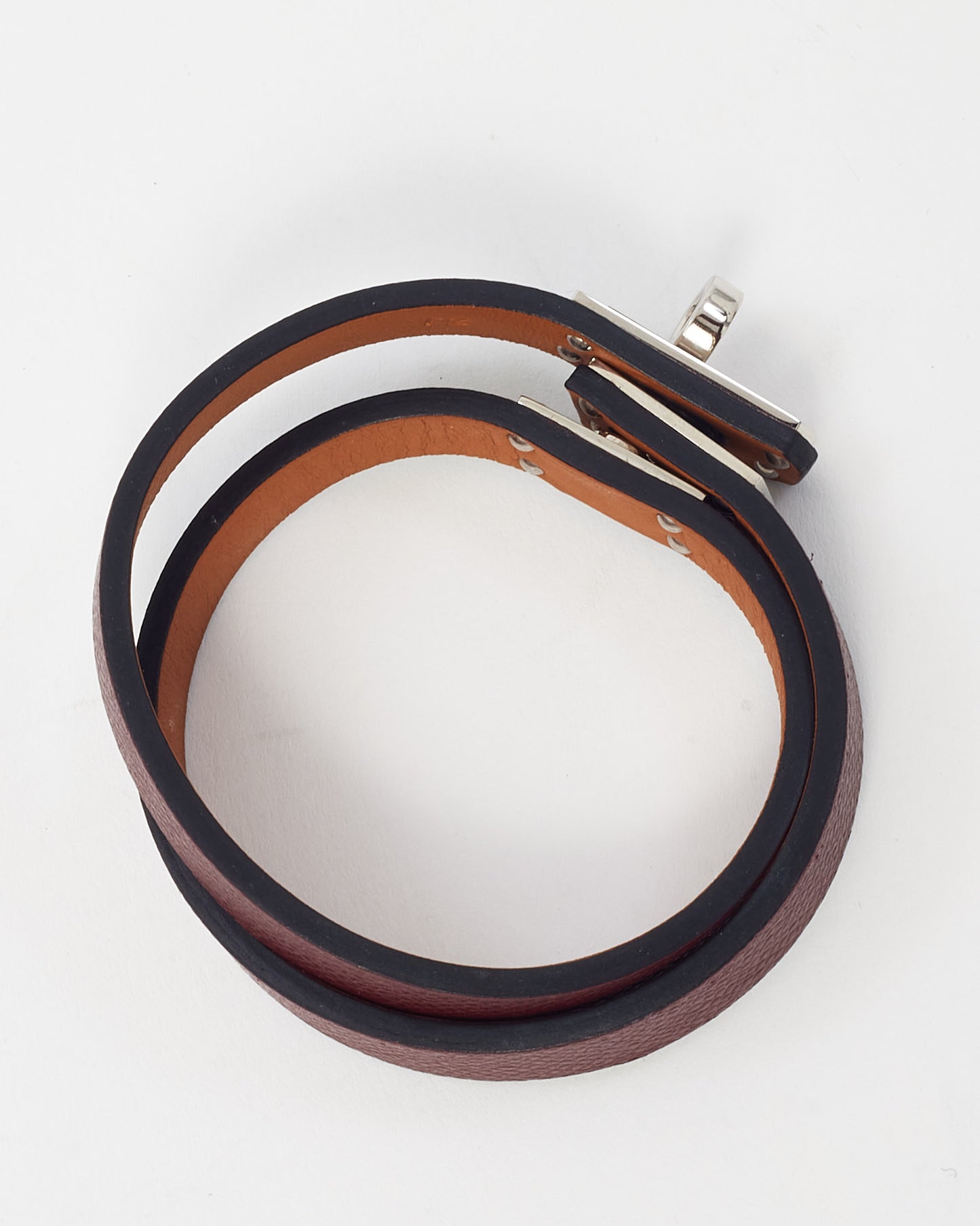 Hermès Burgundy Leather SHW Mini Kelly Double Tour Bracelet - T2/S