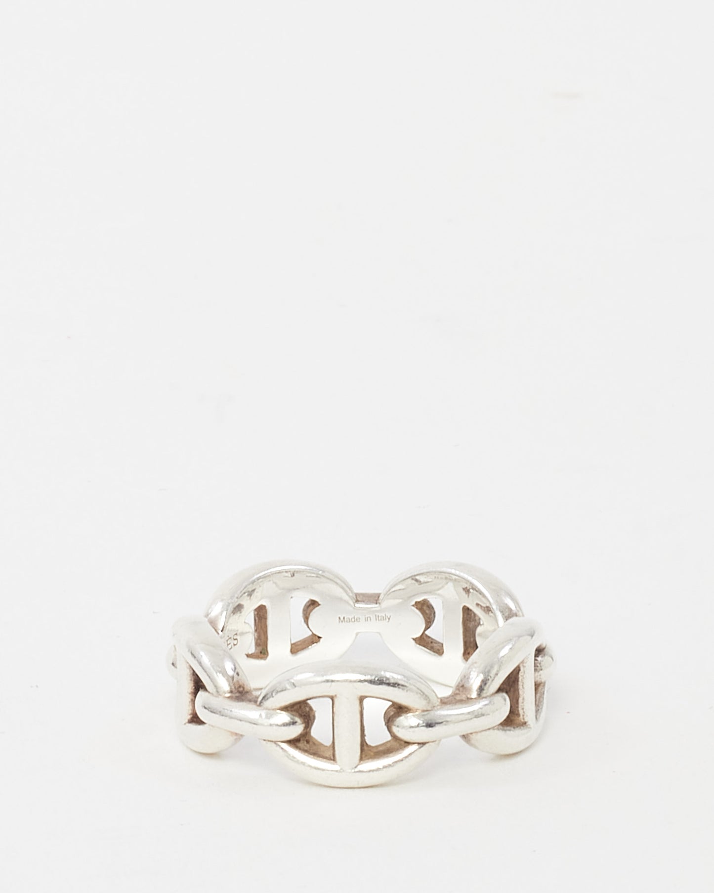Hermès Silver Chaine D'Ancre Enchainee Ring PM - 53