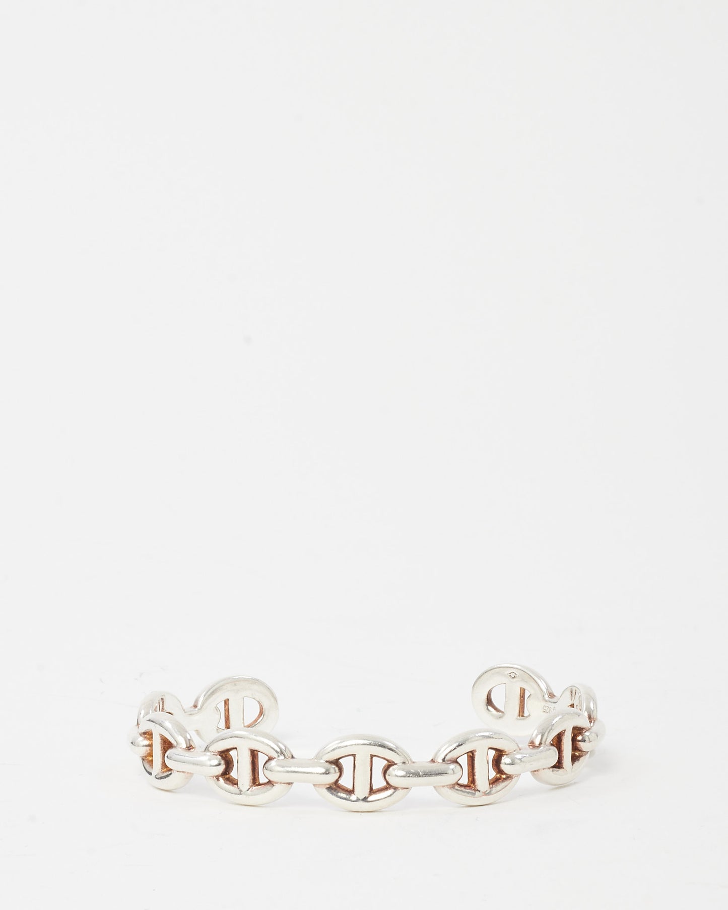Hermès Sterling Silver Chaine D'Ancre Enchainee Cuff Bracelet - SH