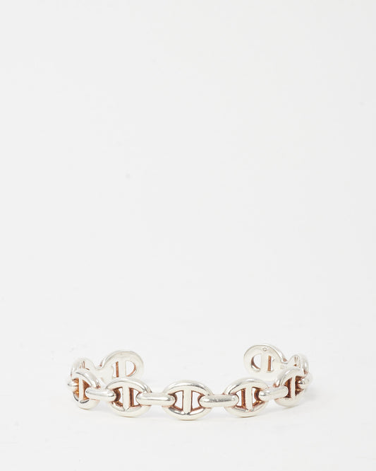Hermès Sterling Silver Chaine D'Ancre Enchainee Cuff Bracelet - SH