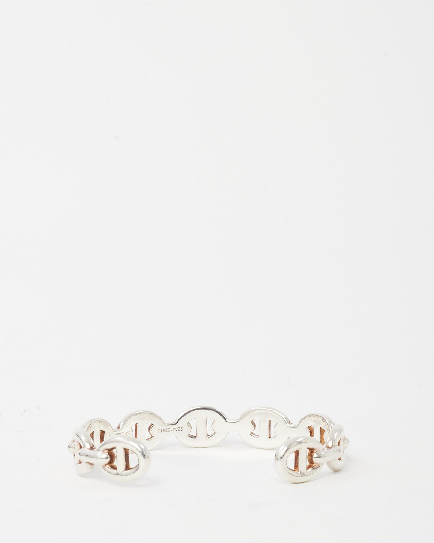 Hermès Sterling Silver Chaine D'Ancre Enchainee Cuff Bracelet - SH