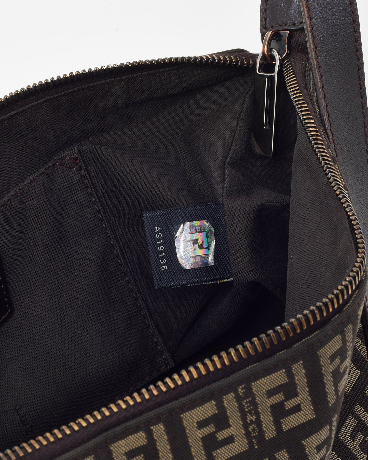 Fendi Brown and Beige FF Zucchino Canvas Small Pochette Bag