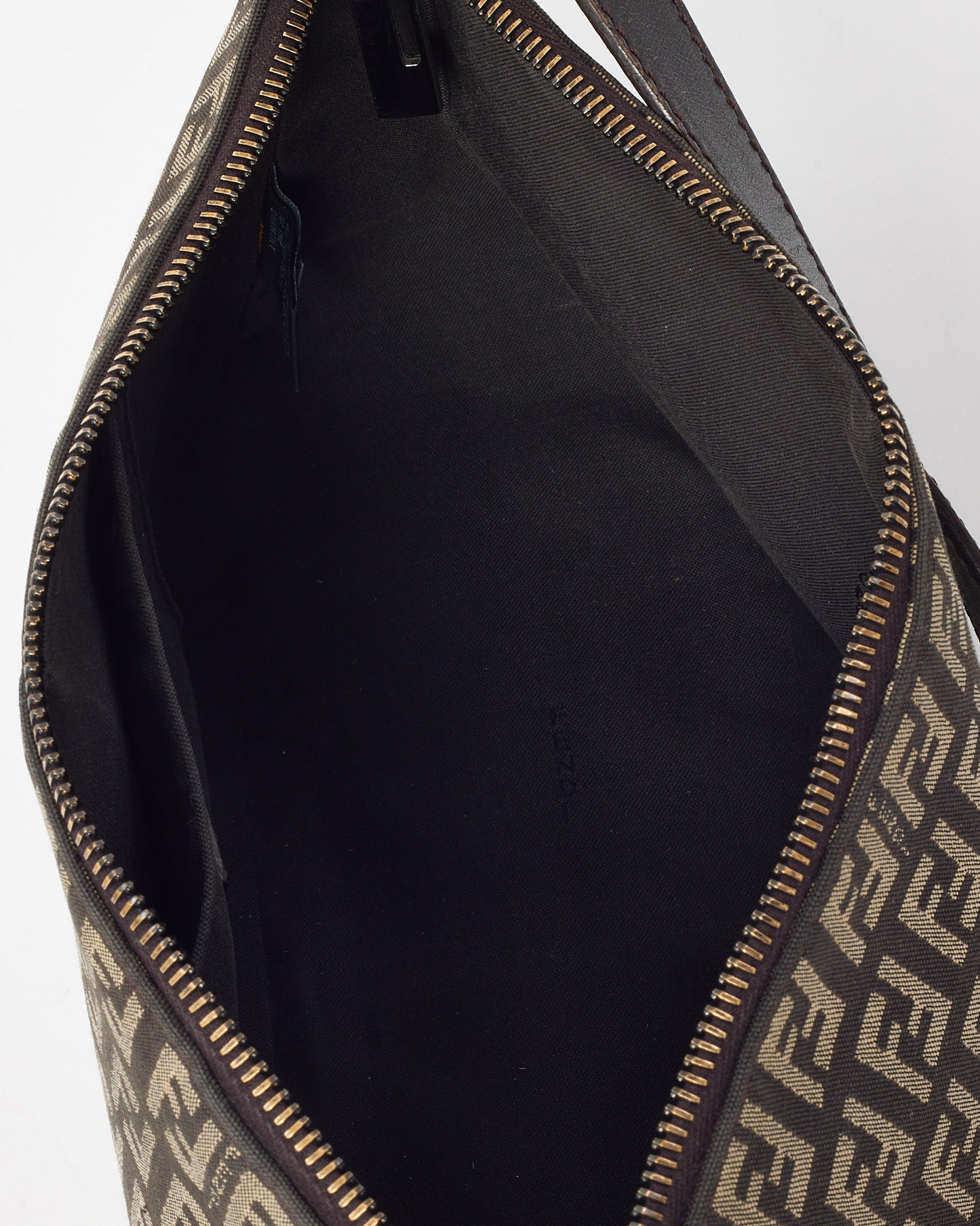 Fendi Brown and Beige FF Zucchino Canvas Small Pochette Bag