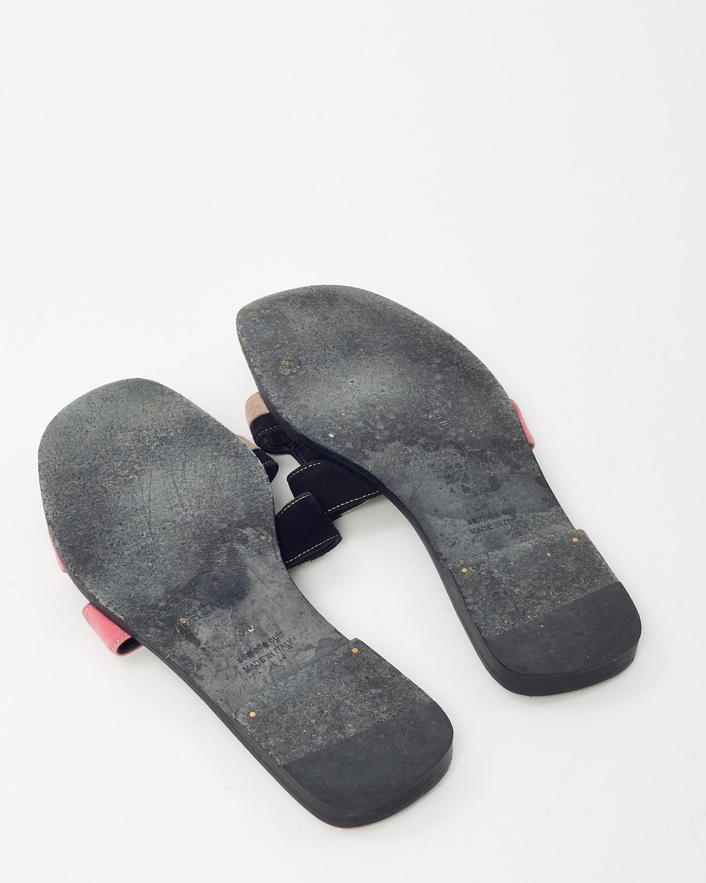 Hermès Beige/Black/Orange/Pink Multi Suede Oran H Sandals - 36