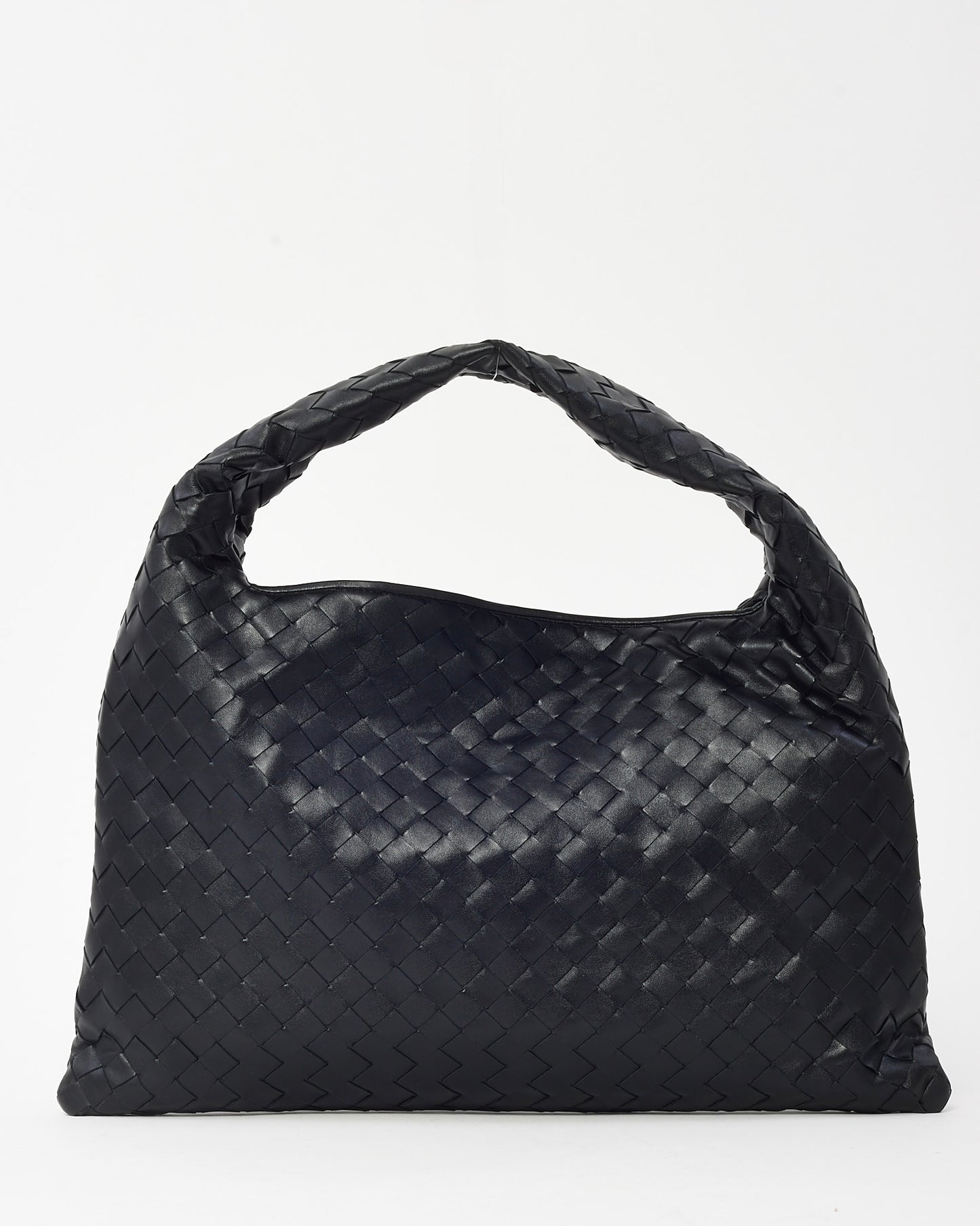 Bottega Veneta Black Intrecciato Leather Small Hop Shoulder Bag